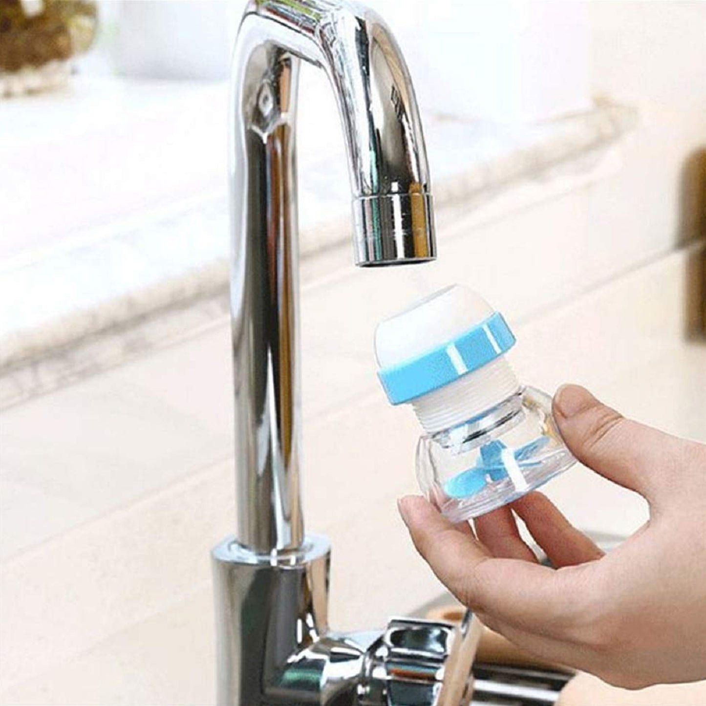 Adjustable Kitchen Faucet Water Filter Sprayer with Rotating Head (1 Pc)