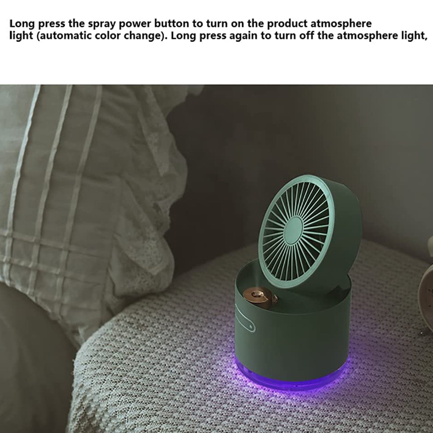 Mini Desktop Cooling Fan Automatic Shaking Head Rotating Spray Humidifier Fan Water Cooling Small Fan Desktop Mini Air Conditioning Fan With Small Water Tank (Battery Not Include) - Happy Price - Image 2
