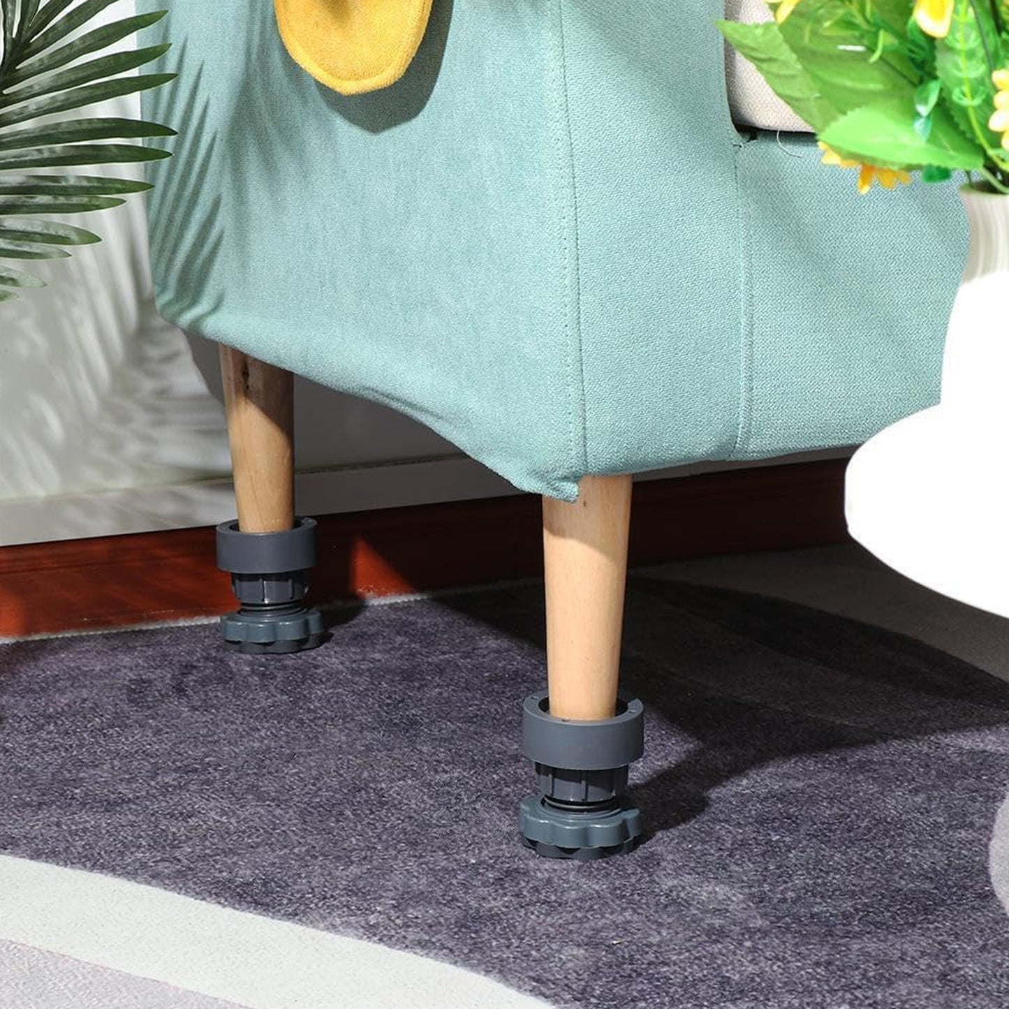 Plastic Washing Machine Vibration Feet Pad Adjustable Highly Non-slip Support Anti Vibration Pads Walk Pads Shock Absorber Noise Cancelling Furniture Lifting Base (4 Pcs Set) - Happy Price - Image 5