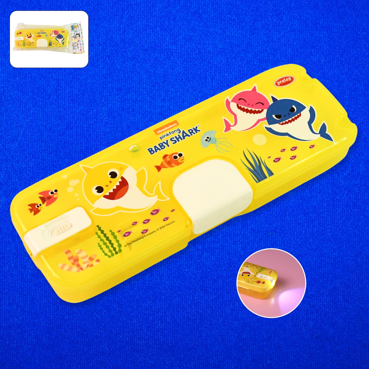 Plastic Pencil Box With Led Light  Cartoon Print (1 Pc) - Happy Price - Image 3