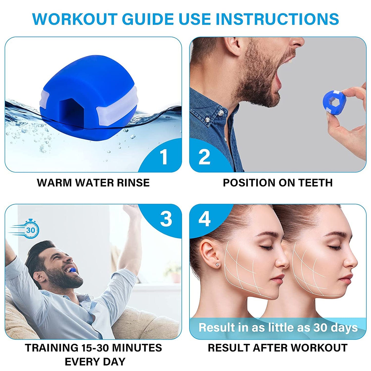 Cn Blue Jaw Exerciser Used To Gain Sharp And Chiselled Jawline Easily And Fast. - Happy Price - Image 7