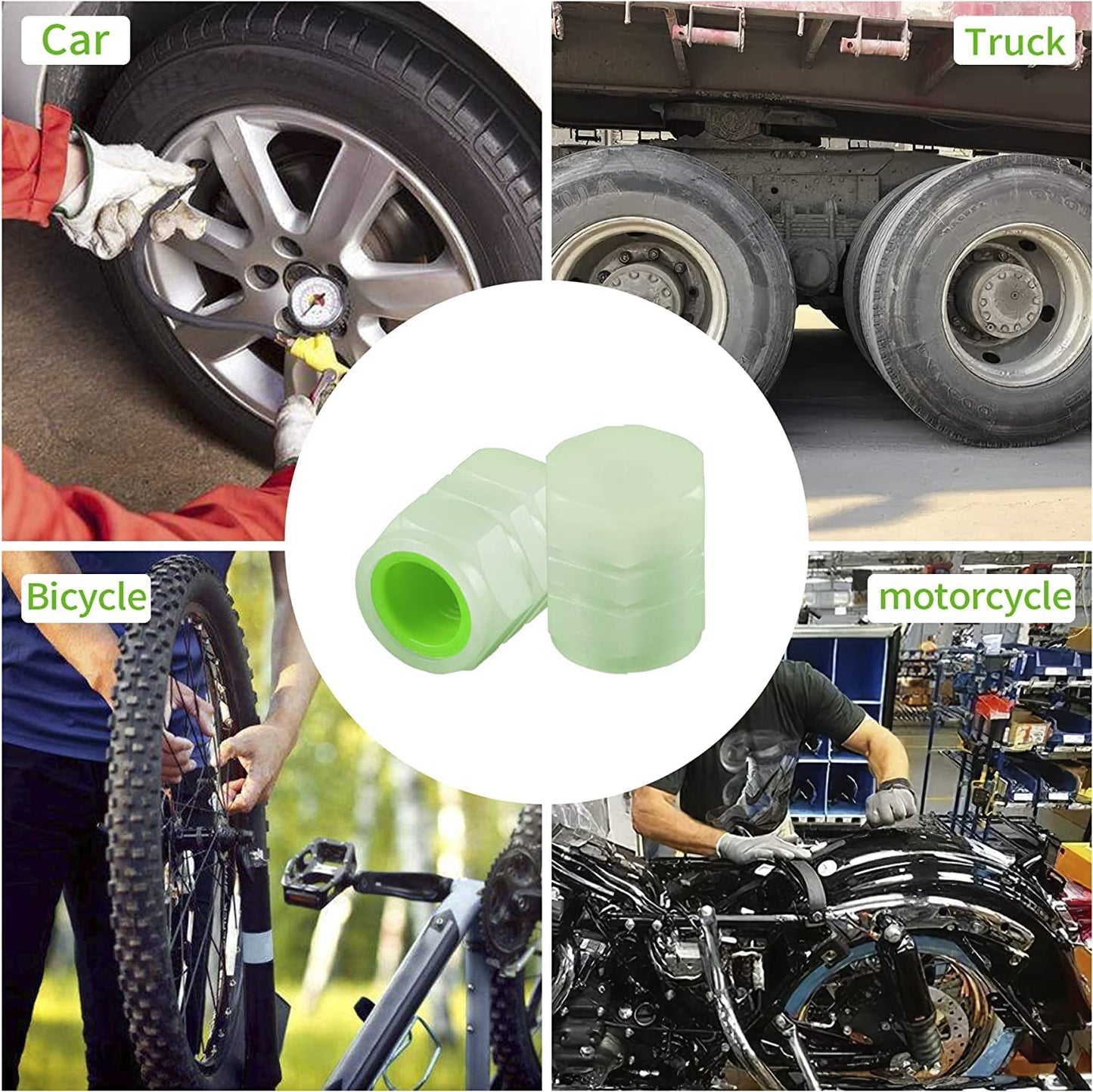 Tyre Valve Caps Luminous Glow Car Tire Air Stem Valve Cap Covers ( 4 Pcs ) - Happy Price - Image 7