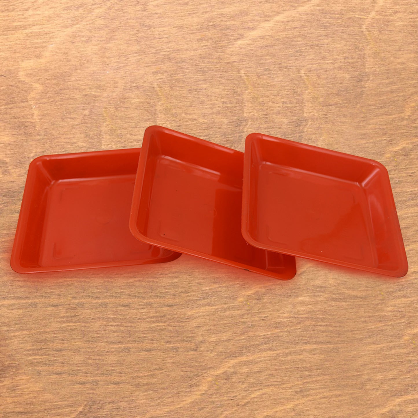 Square Plastic Halwa Dinner Plate Snacks  Breakfast Restaurant Serving Trays Home School Coffee Hotel Kitchen Office (3 Pcs Set) - Happy Price - Image 6