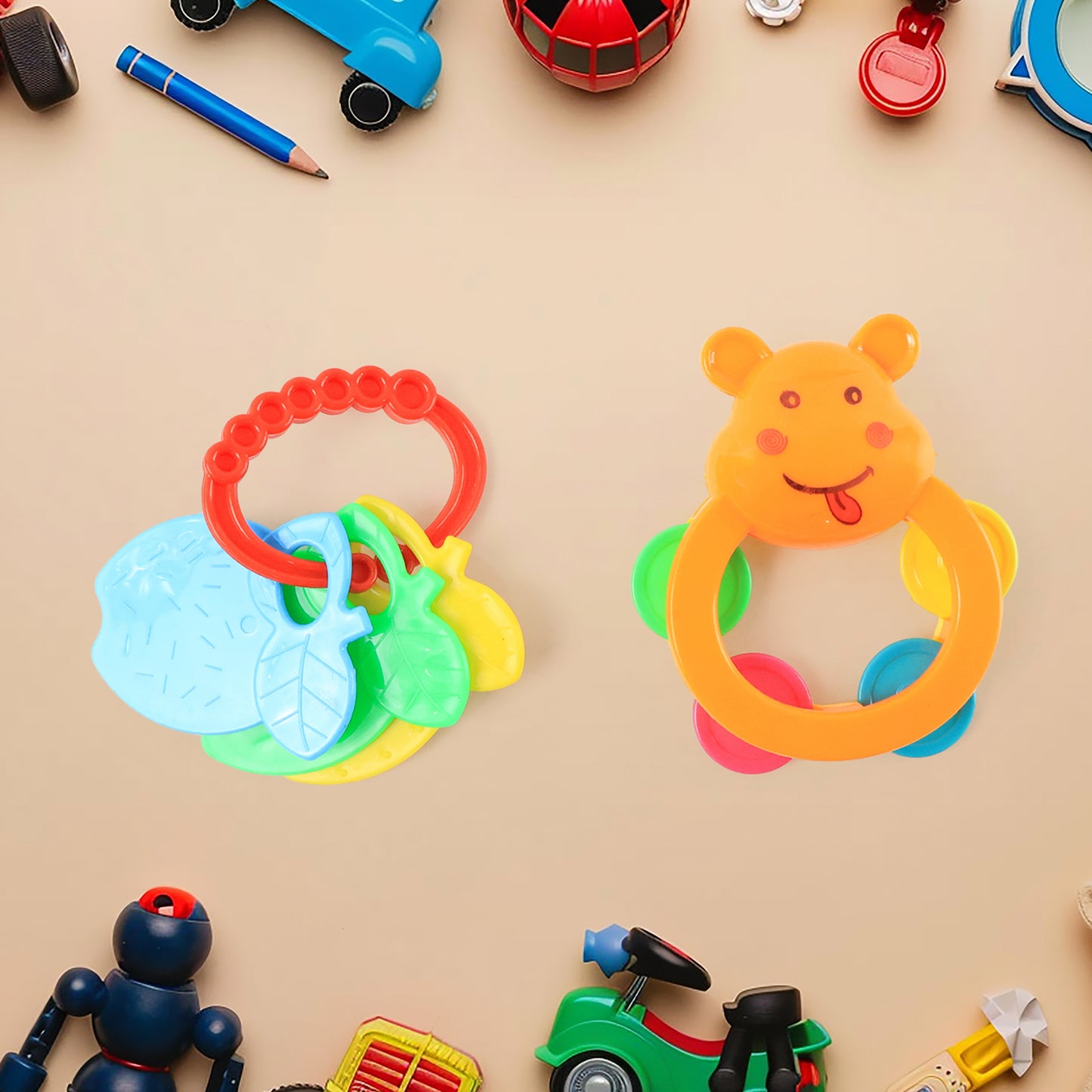 Plastic Baby Rattle Toys 5 Pcs Set - Happy Price - Image 4