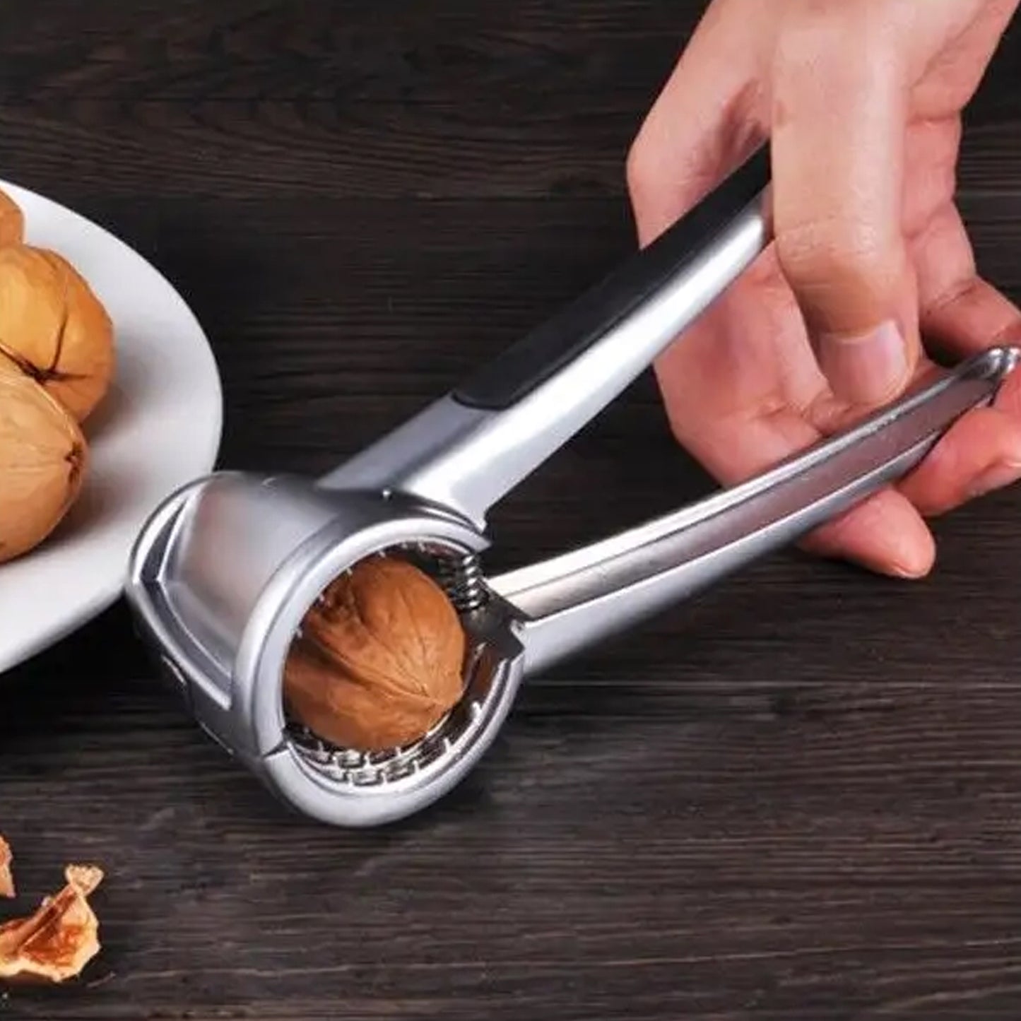 Walnut Cracker Luxury Die Cast Stainless Alloy Nut Cutter Walnut Clamp Plier Portable Smart Walnut Akhrot Pincers Bottle Opener For Pecans Almonds Brazil Nuts - Happy Price - Image 2
