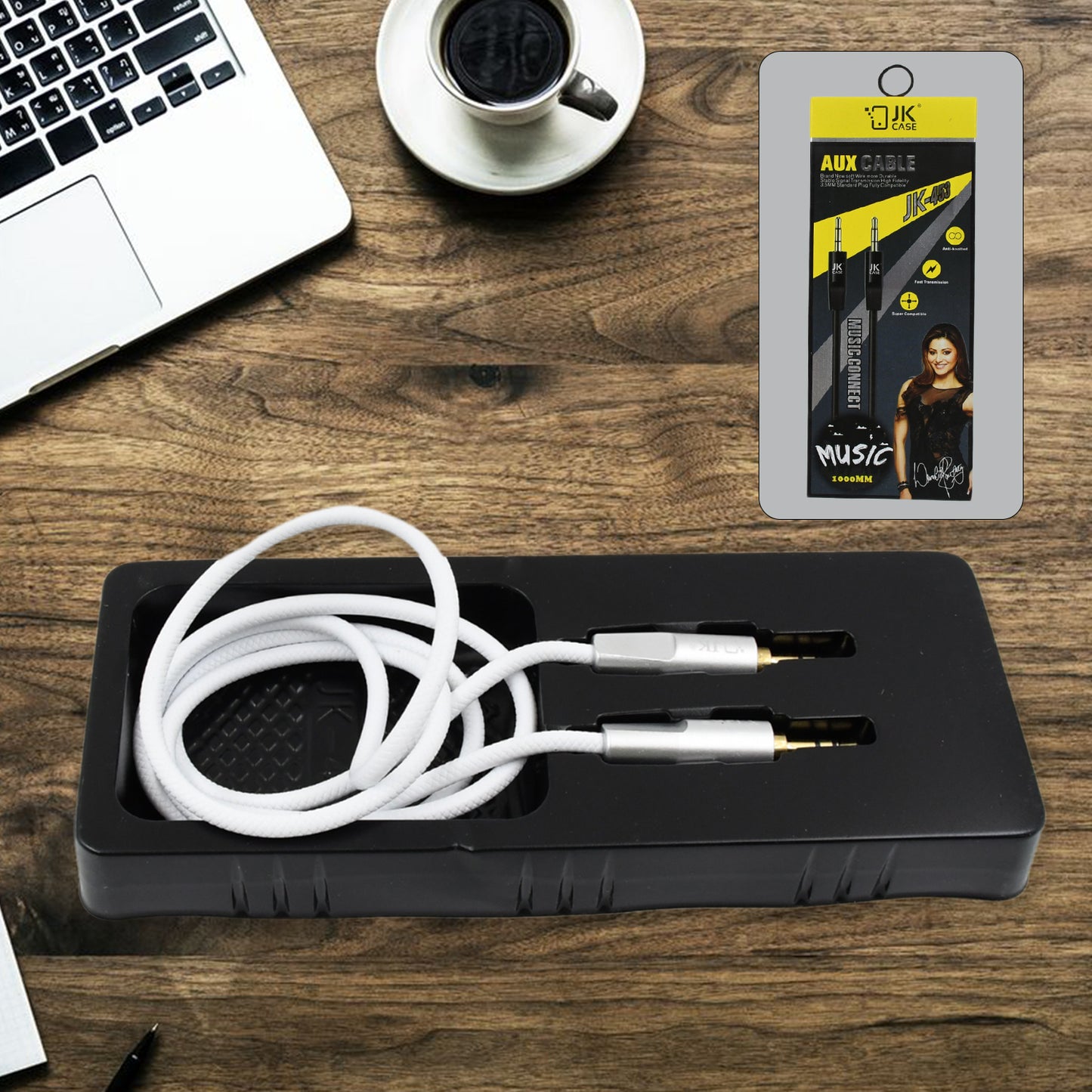 Aux Cable For Mobile And Tablet Home  Car Stereos  More (1 Pc  1000mm) - Happy Price - Image 2
