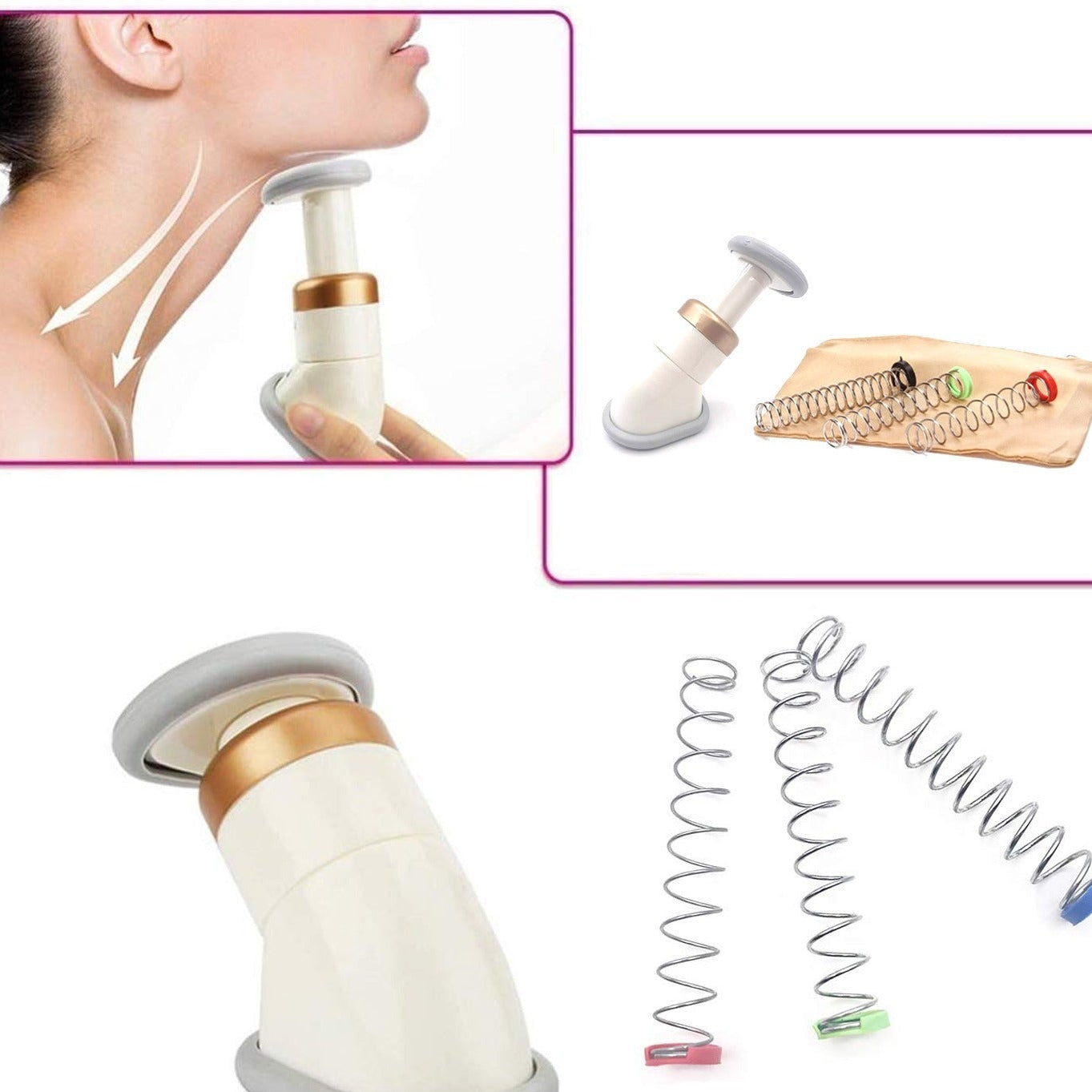 Massager For Men Women Double Chin Up Neckline Slimmer Machine And Jawline Exerciser Tool With Neck Slimming Rubber  Chinfat Reducer Exerciser (1 Pc) - Happy Price - Image 1