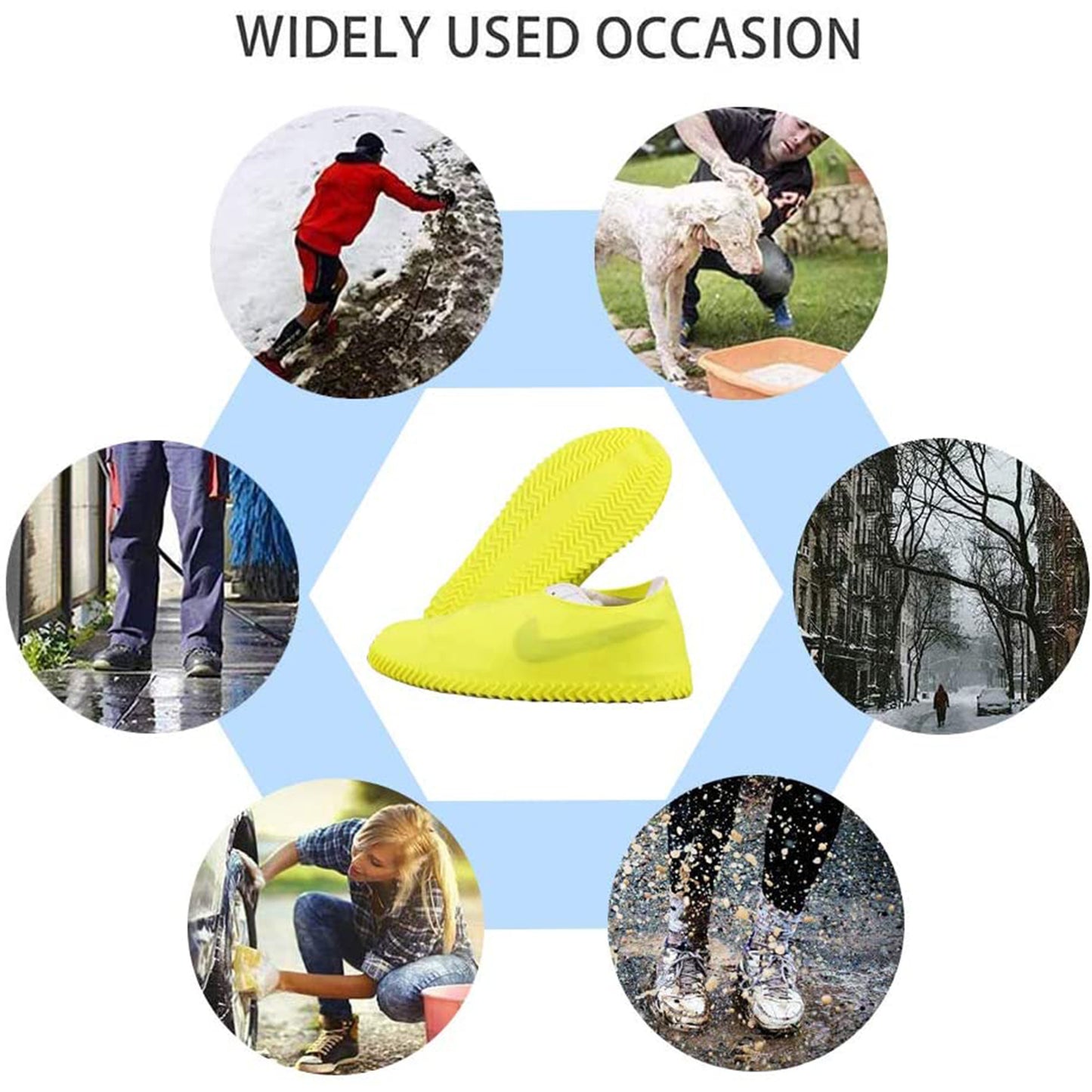 Shoe Cover (Small Size) For Rain Reusable Antiskid Waterproof Boot Cover Shoe Protector For Bike Silicone (1 Pair) - Happy Price - Image 6