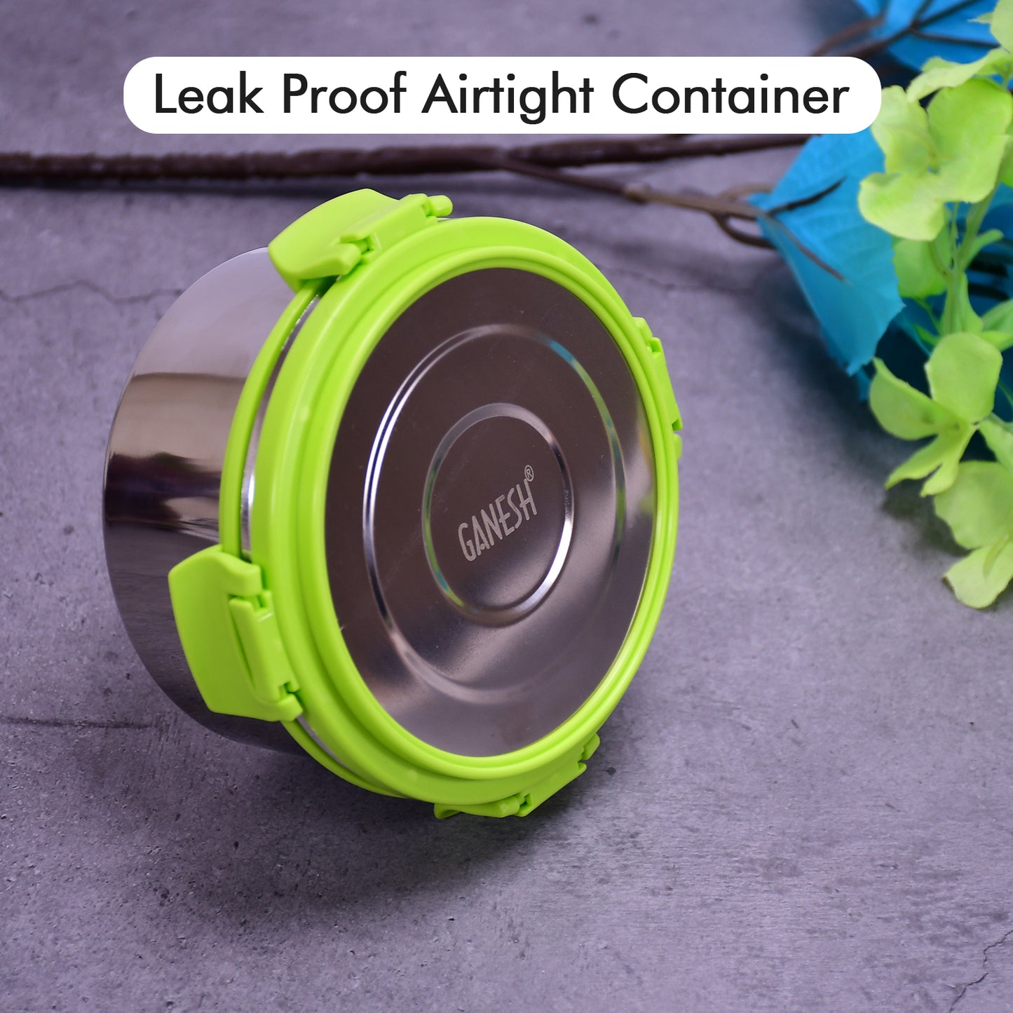 Ganesh Solo Round 400 Stainless Steel Leak Proof Airtight Lunch Pack For Office  School Use - Happy Price - Image 3