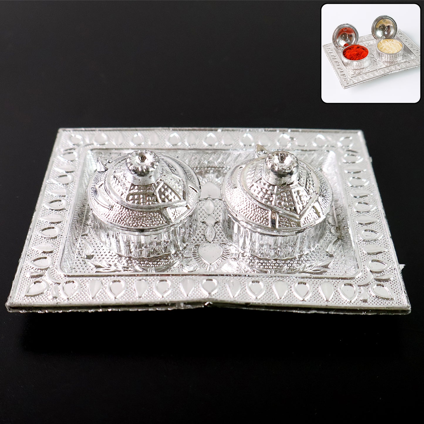 Tray Shape Special Puja Thali (1 Pc  Mix Design) - Happy Price - Image 2