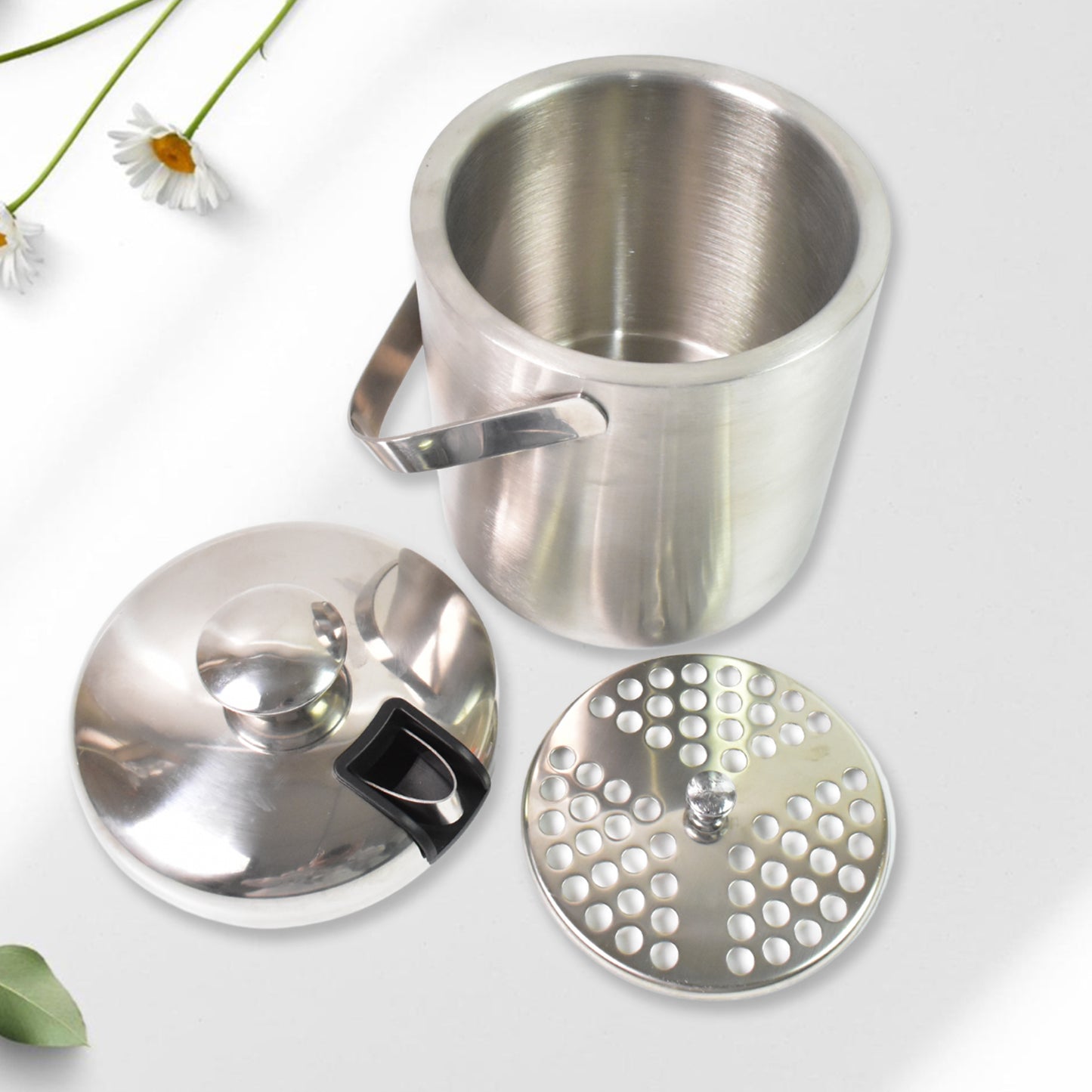 Stainless Steel Ice Buckets With Lid (1.3 Liters Approx) - Happy Price - Image 5