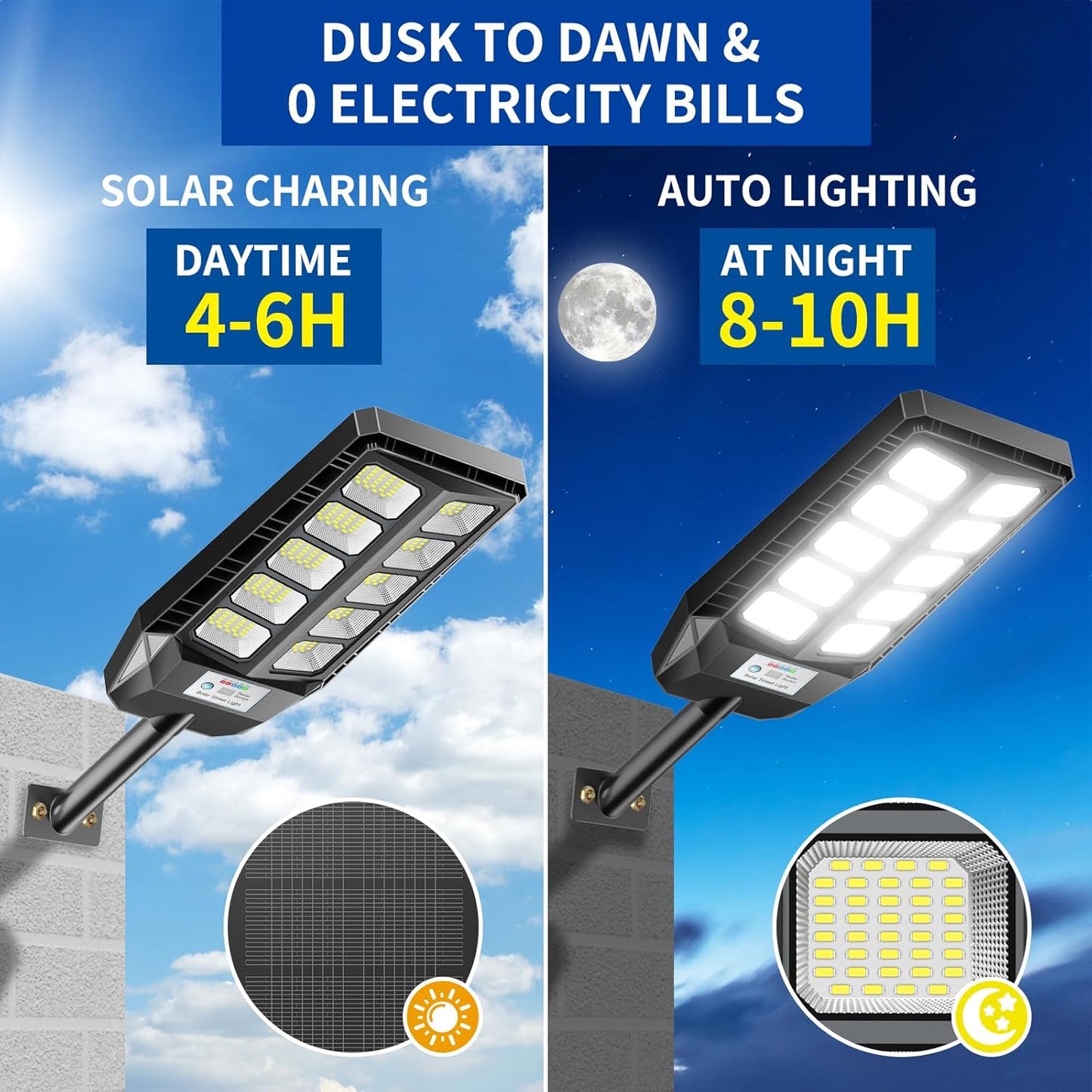 Solar LED Street Light with Motion Sensor and Remote Control - Outdoor Waterproof Security Lamp - Happy Price - Image 6