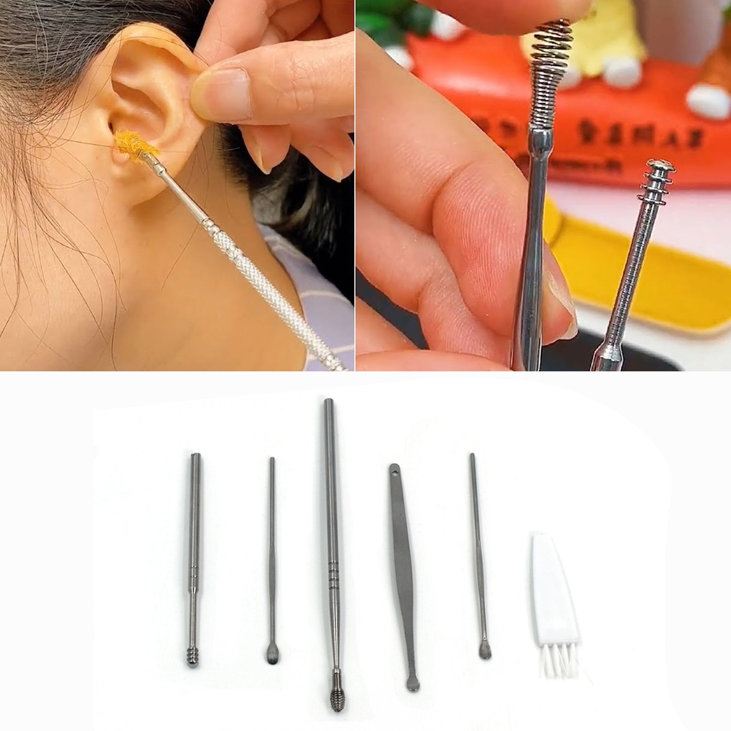 6pcs Earwax Removal Kit  Ear Cleansing Tool Set  Ear Curette Ear Wax Remover Tool - Happy Price - Image 4
