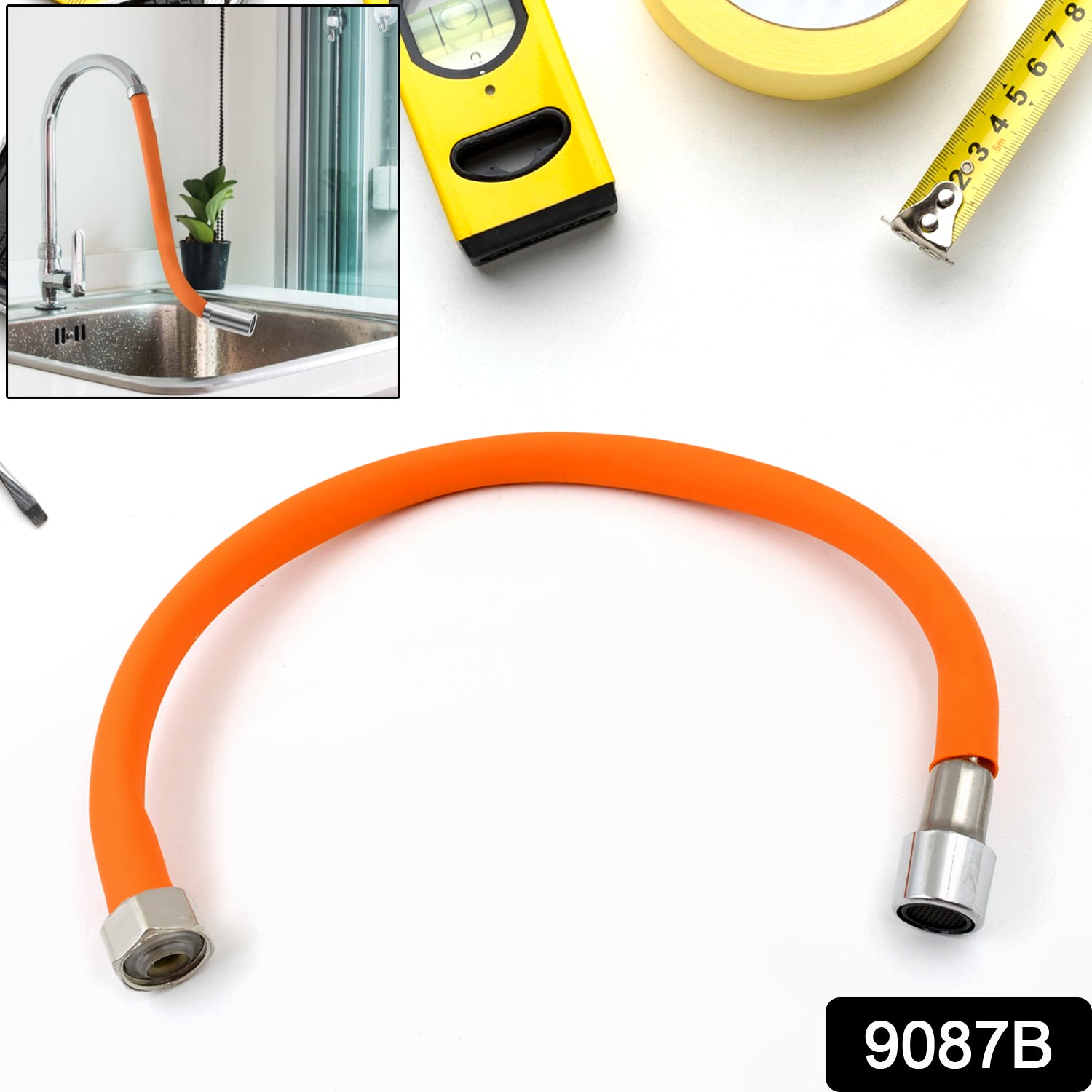 Flexible Water Tap Extender Universal Foaming Extension Tube With Connector 360 Free Bending Faucet Extender Adjustable Sink Drain Extension (46cm)