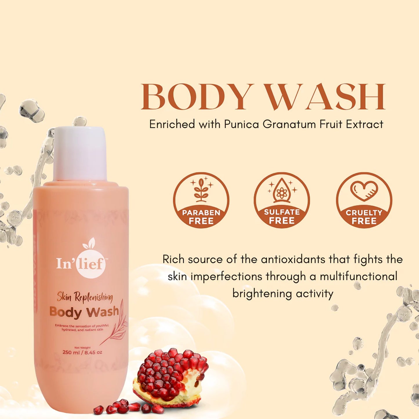 Inlief Nourishing  Hydrating Skin Replenishing Body Wash (250 Ml) - Happy Price - Image 6