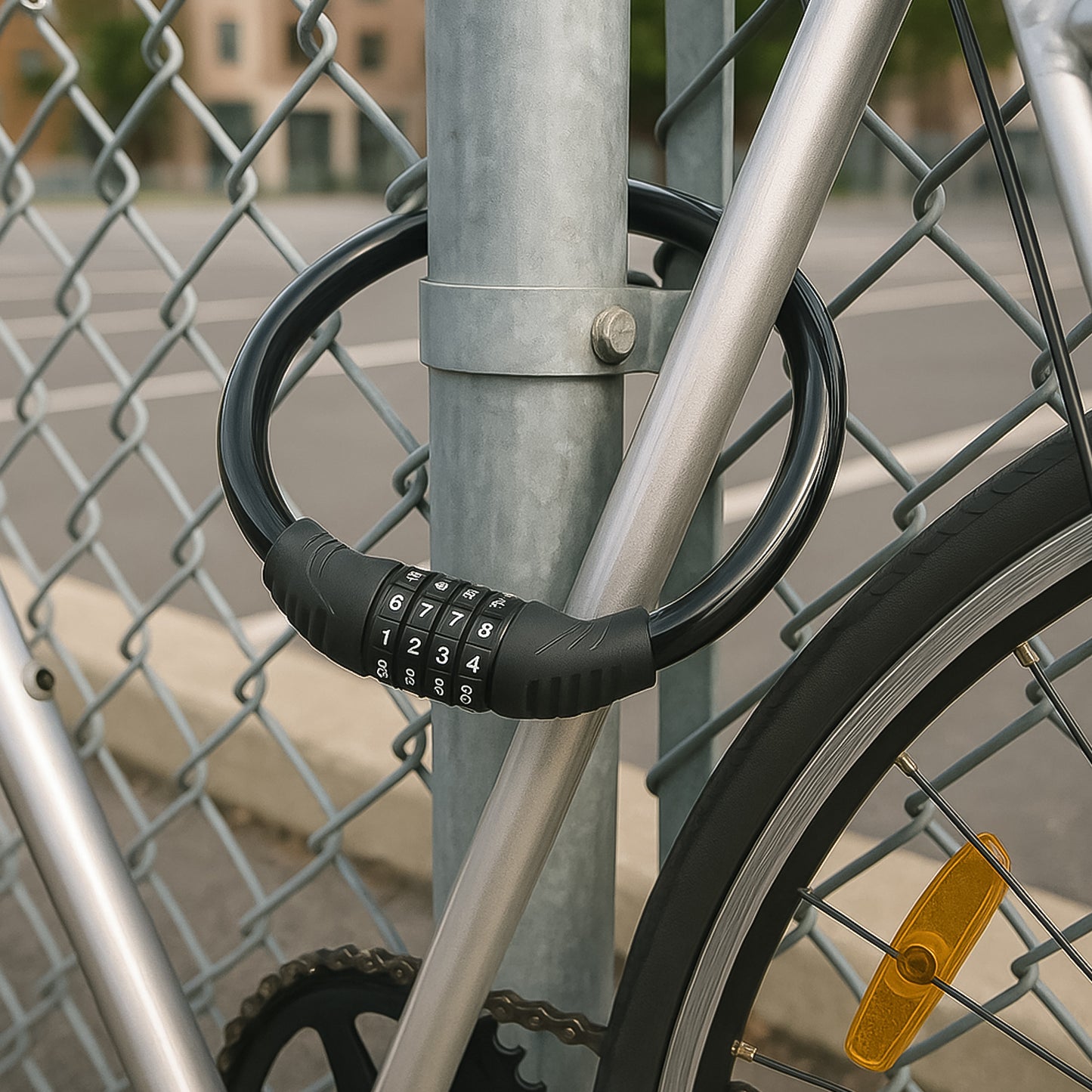 Bike Lock Cable Resettable Cable Lock - Self Coiling 4 Digit Combination Bike Lock - Happy Price - Image 5