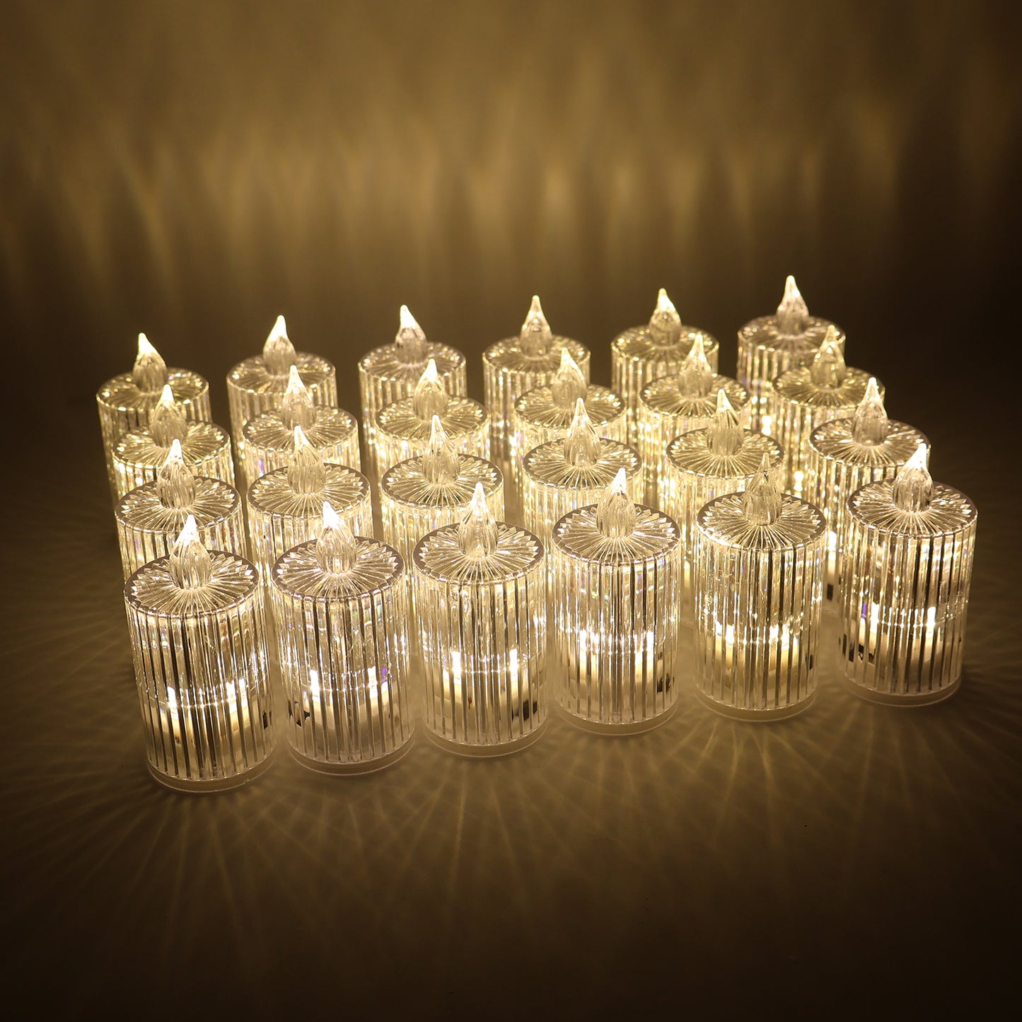 Set of 24 LED Flameless Decorative Tealight Candles - Smokeless & Safe for Festivals - Happy Price - Image 3