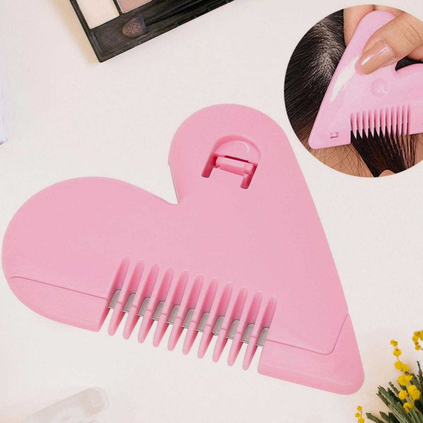 Heart Shape Plastic Hair Cutting Scissors For Baby Girls Lightweight Portable Hair Thinning Doubleedge Stainless Steel Convenient For Hair Cutting For Hair Thinning (1 Pc ) - Happy Price - Image 1