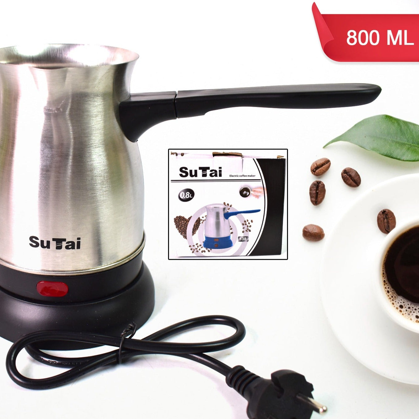 Coffee Pot Coffee Maker 800ml Even Heating Tea Maker Kettle (1 Pc) - Happy Price - Image 1
