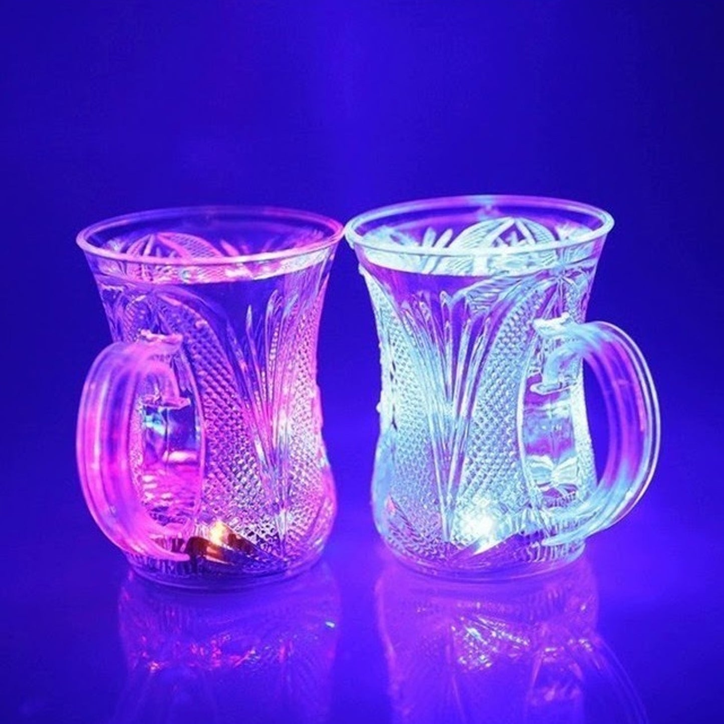 Flashing Cup Led Water Sensor Light Up Cup With Handle For Home Kitchen Fun Luminous Water Cup Party  Birthday  Nightclub  Christmas  Disco Entertainment Cup (2 Pcs Set) - Happy Price - Image 6