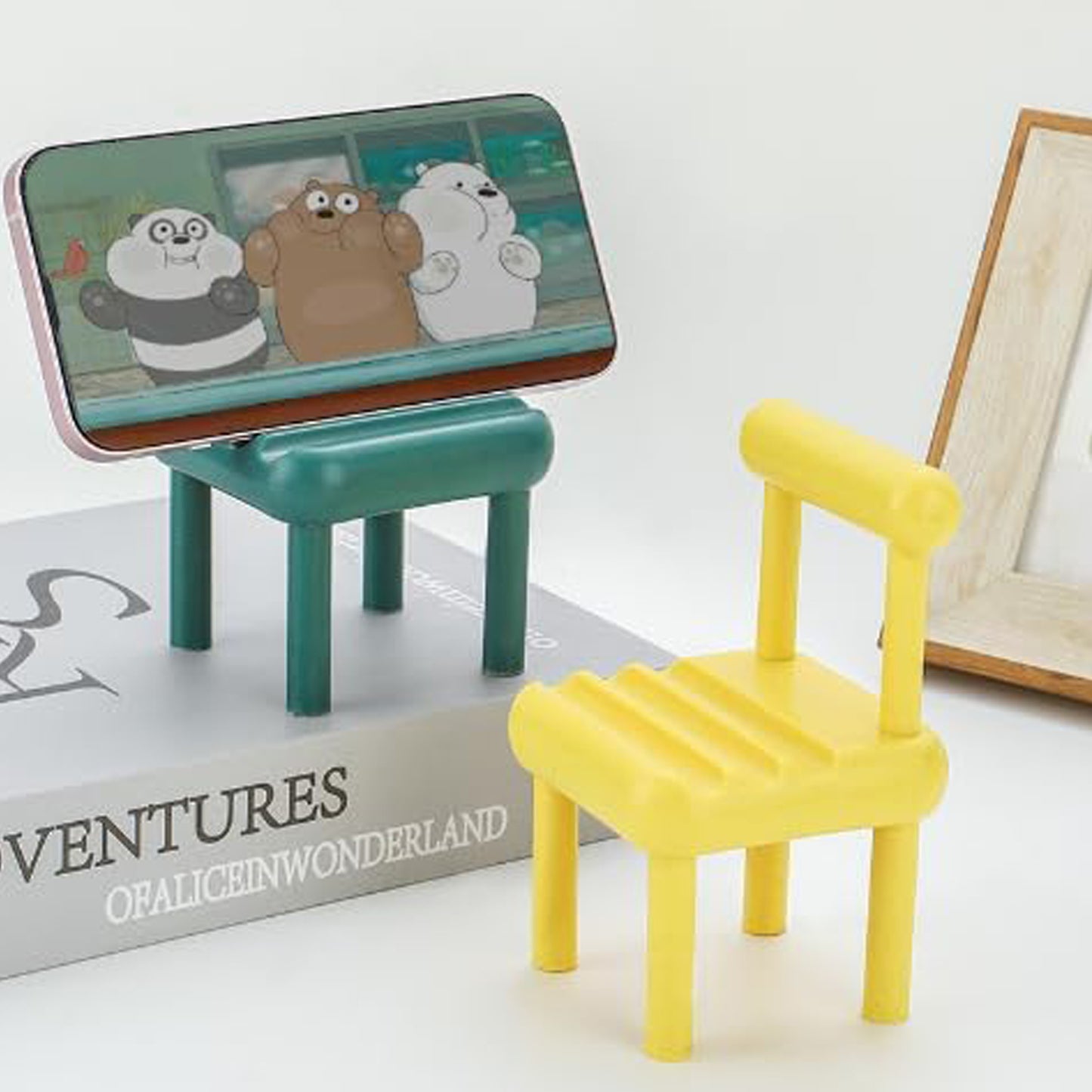Mobile Phone Holder Mini Chair Cell Phone Stand Portable Smartphone Dock Cellphone Holder For Desktop Design Compatible With All Mobile Phones (1 Pc) - Happy Price - Image 2