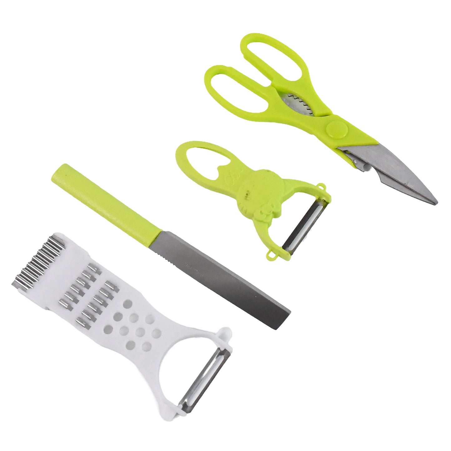 4-piece Kitchen Cutting Set Scissors Peeler Grater  Slicer And Knife - Happy Price - Image 4