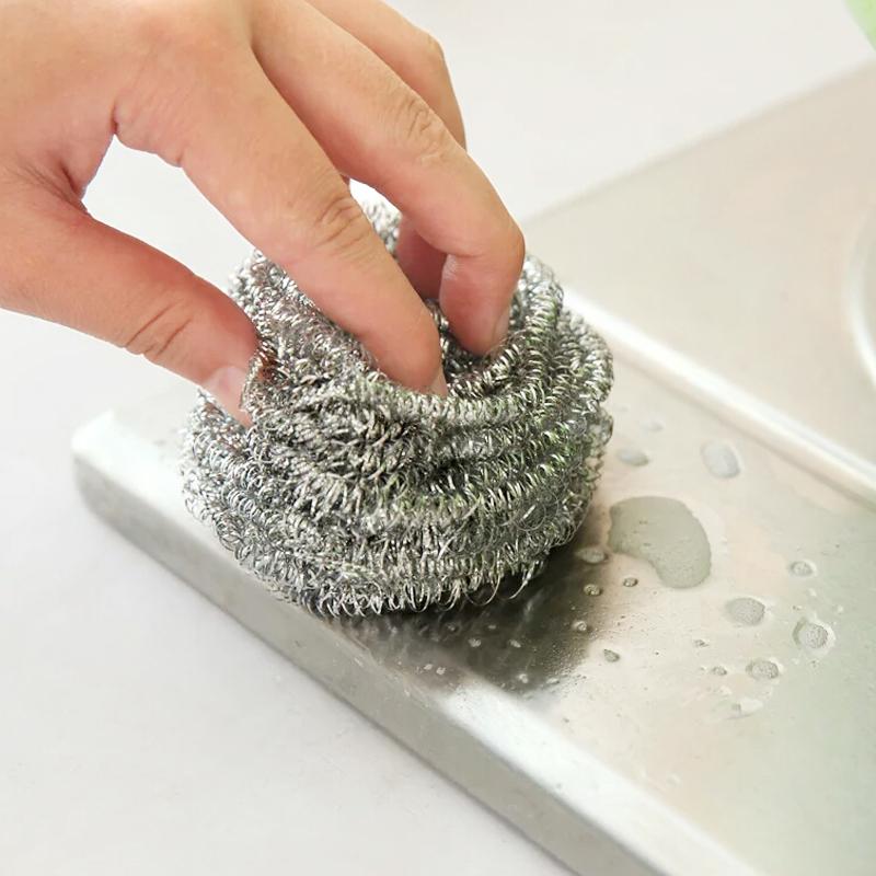 Round Shape Stainless Steel Ball Scrubber (Pack Of 12) - Happy Price - Image 3