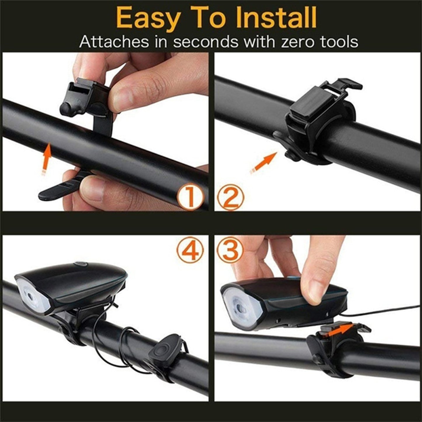Bicycle Horn With Led Light Work On Battery - Happy Price - Image 6