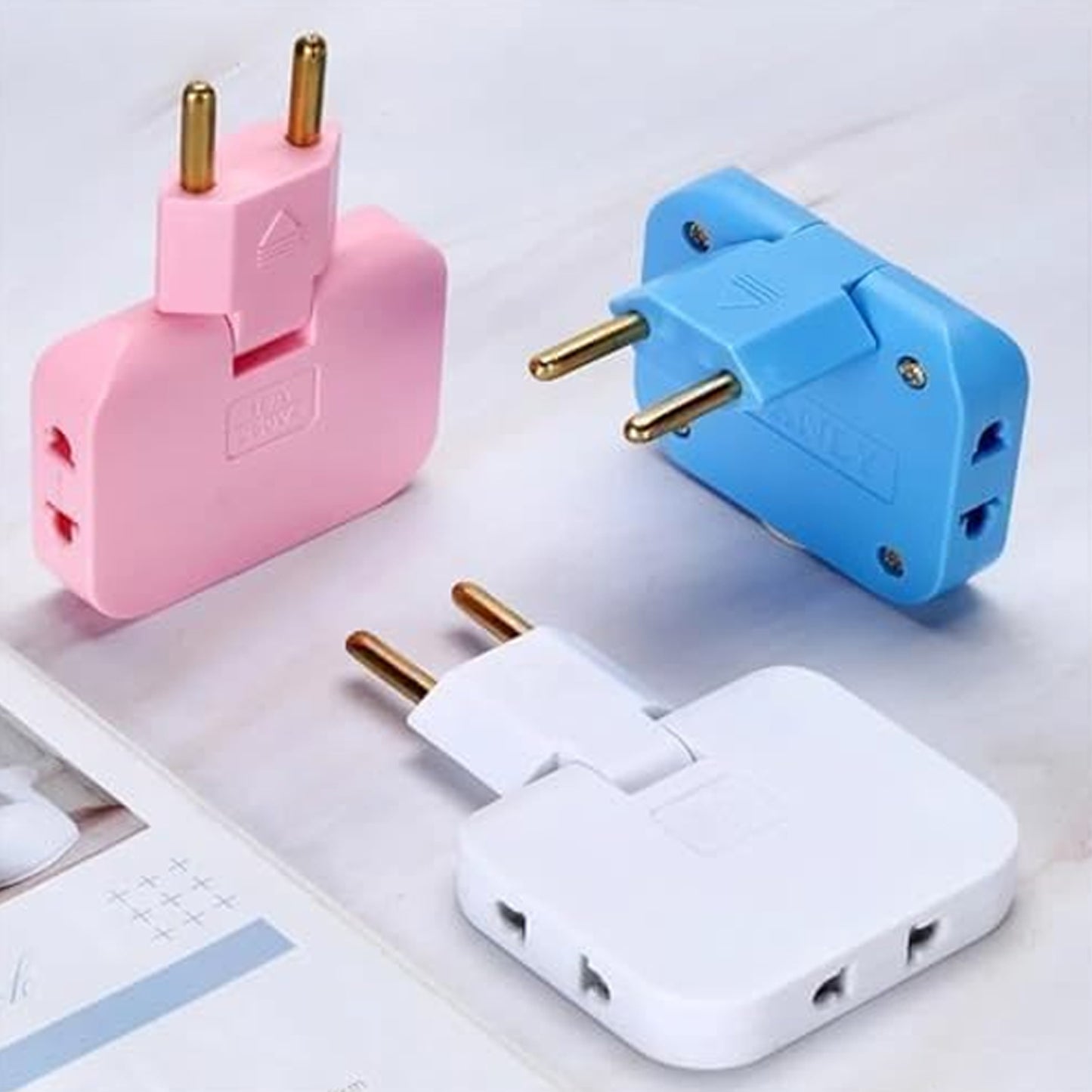 Wireless 3 In 1 Foldable Wall Plug Adapter  Socket  Converter (1 Pc) - Happy Price - Image 4