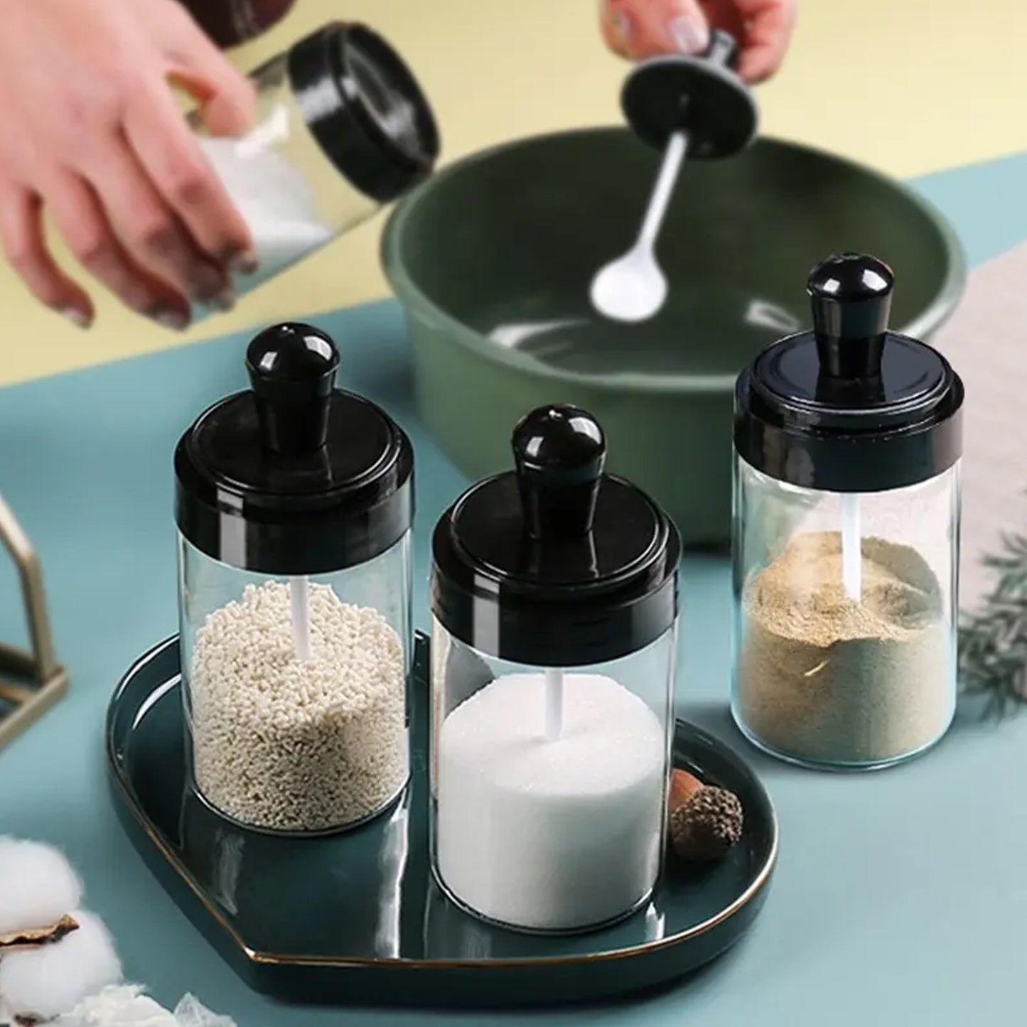 Spice Box Glass Jars Multipurpose Masala Seasoning Box Set (1 Pc) - Happy Price - Image 3