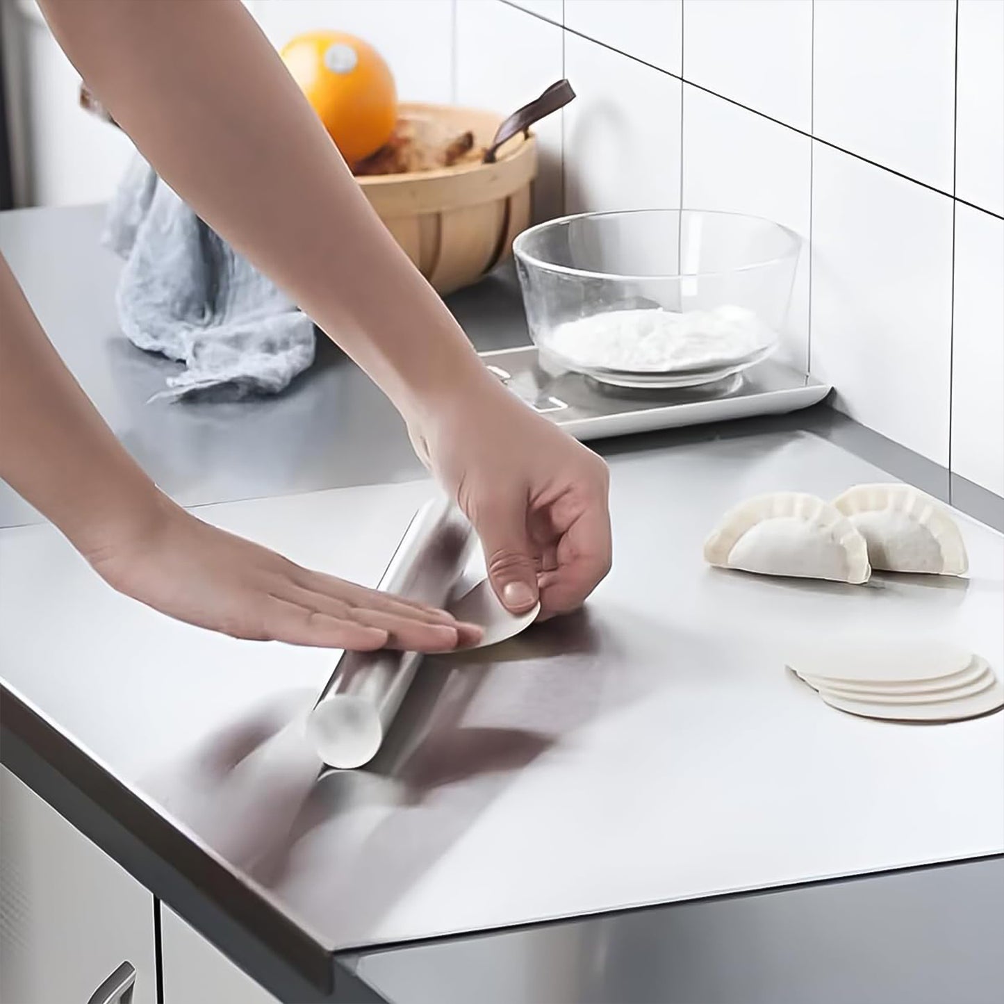 Premium Stainless Steel Kitchen Chopping Board (1 Pc) - Rust-Resistant & Hygienic