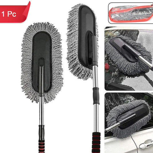 Car Duster Long Retractablesoftnon-sliphandle Multipurpose Microfiber Wash Brush Vehicle Interior And Exterior Cleaning Kit With For Car Boats Or Home - Happy Price - Image 1