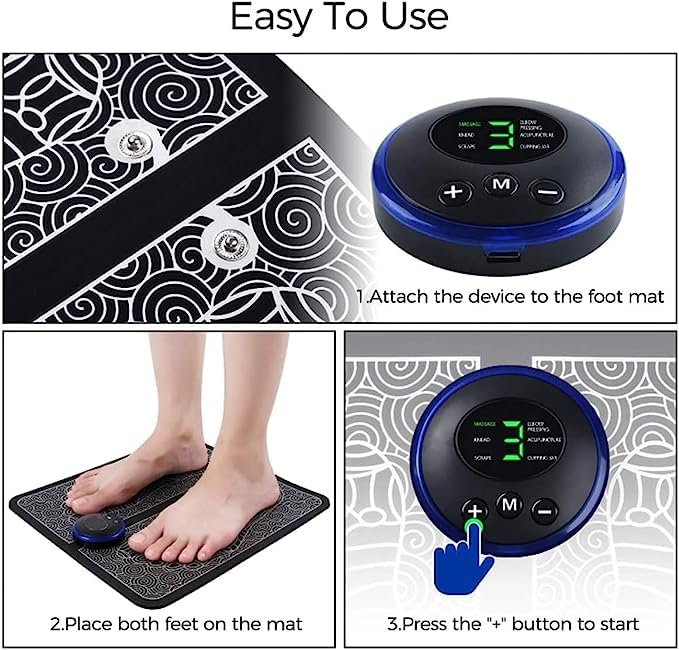 Ems Foot Massager Electric Feet Massager Deep Kneading Circulation Foot Booster For Feet And Legs Muscle Stimulator Folding Portable Electric Massage Machine - Happy Price - Image 5