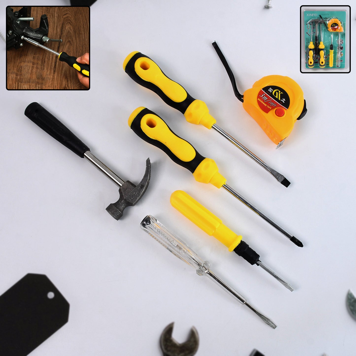 6-in-1 Home Repair Tool Kit with Screwdrivers & Essentials