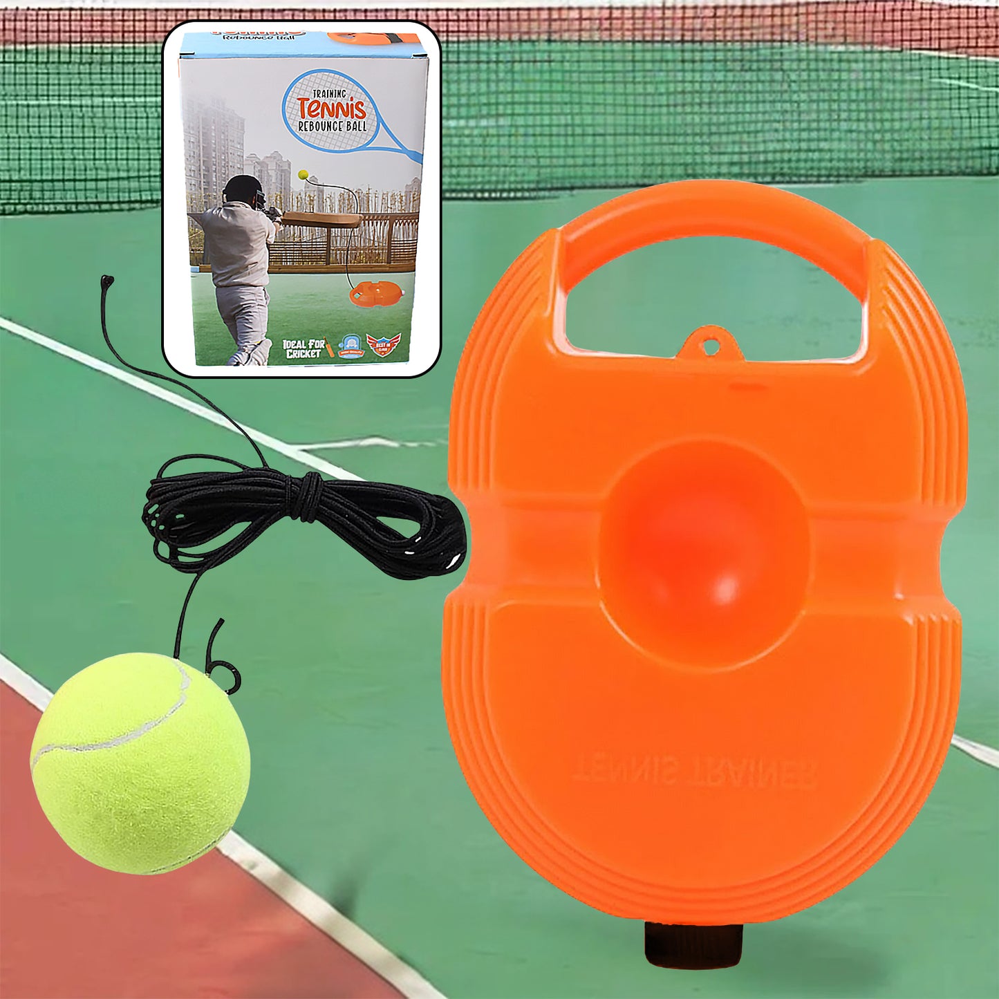Tennis Trainer Rebound Ball With String Convenient Tennis Training Gear Tennis Practice Device Base For Kids Adults - Happy Price - Image 2
