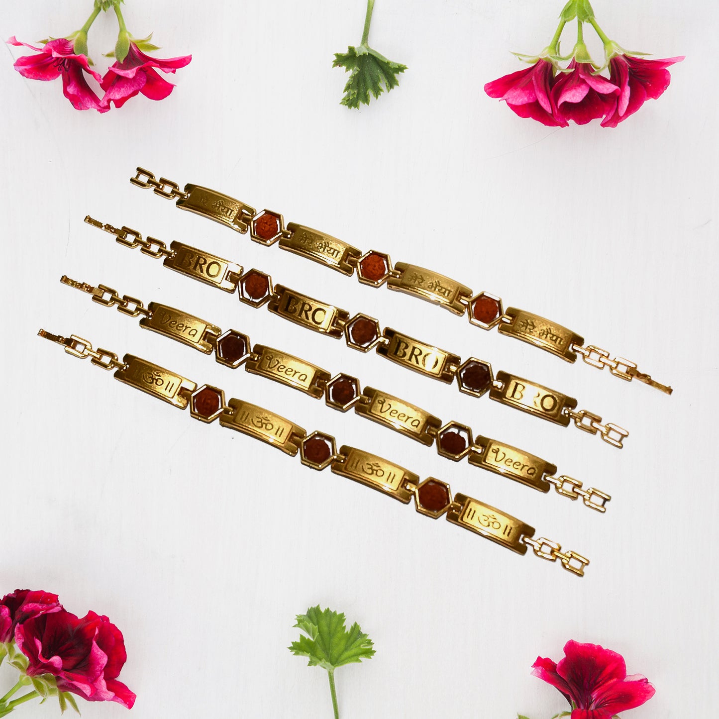 Gold Plated Hexa Bead Bracelet Rakhi For Brother  (1 Pc) - Happy Price - Image 5