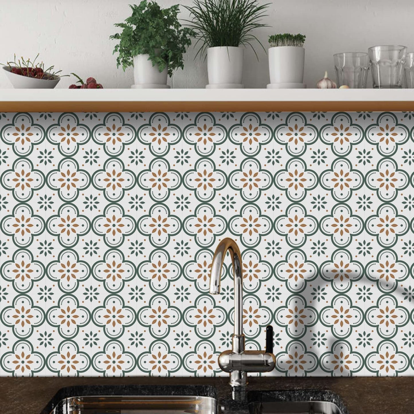 Peel And Stick Floor Tiles Kitchen  Bathroom Backsplash Sticker Detachable Waterproof Diy Tile Stickers For Wall Decoration Tiles Home Decoration (8x8 Inch  10 Pcs Set) - Happy Price - Image 3