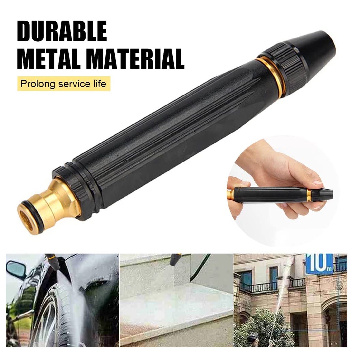 High Pressure Water Gun Nozzle Car Wash Water Gun Nozzle Alloy Garden Nozzle Spray Gun - Happy Price - Image 6