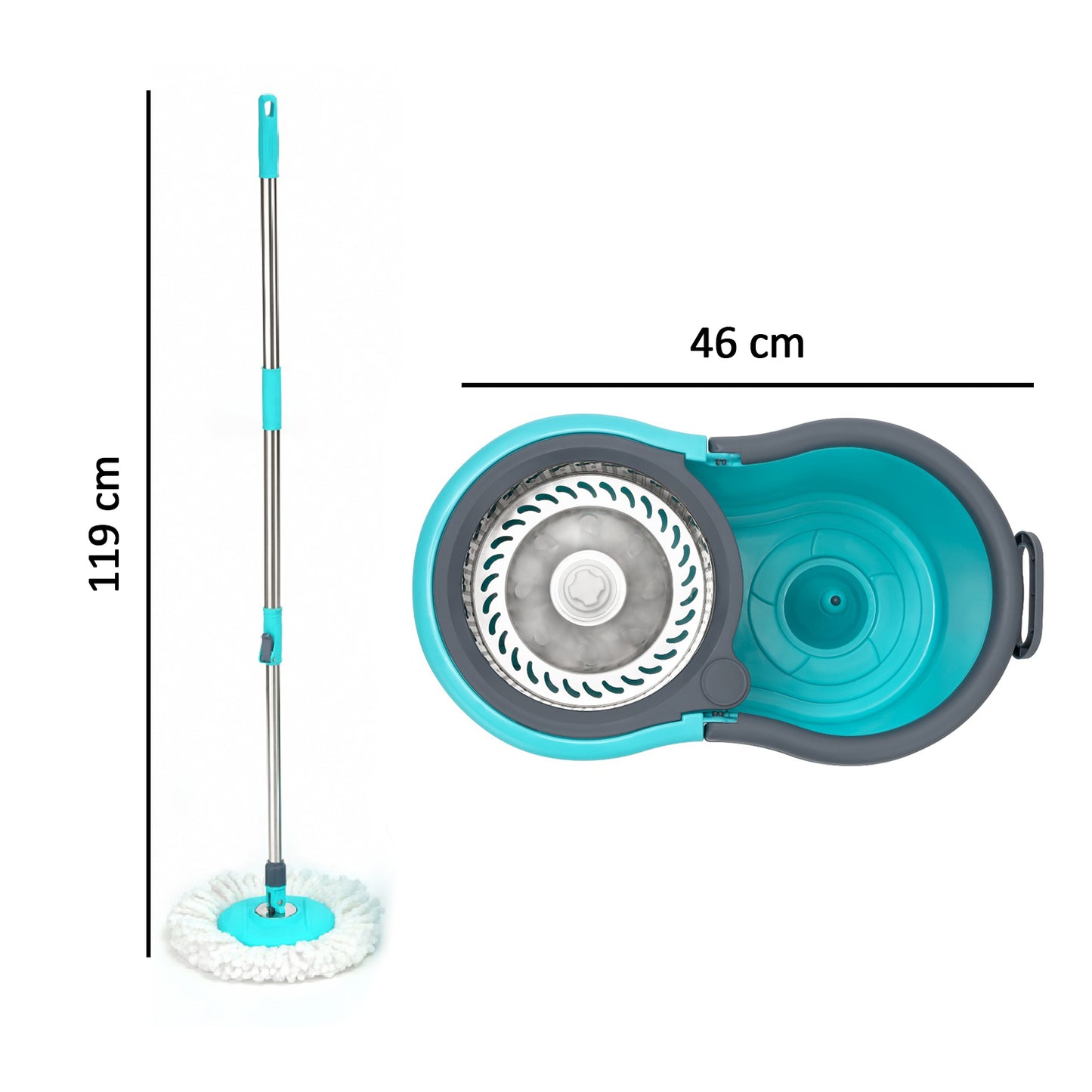 Quick Spin Mop With Steel Spin Bucket Floor Cleaning Easy Wheels  Big Bucket Floor Cleaning Mop With Bucket - Happy Price - Image 5