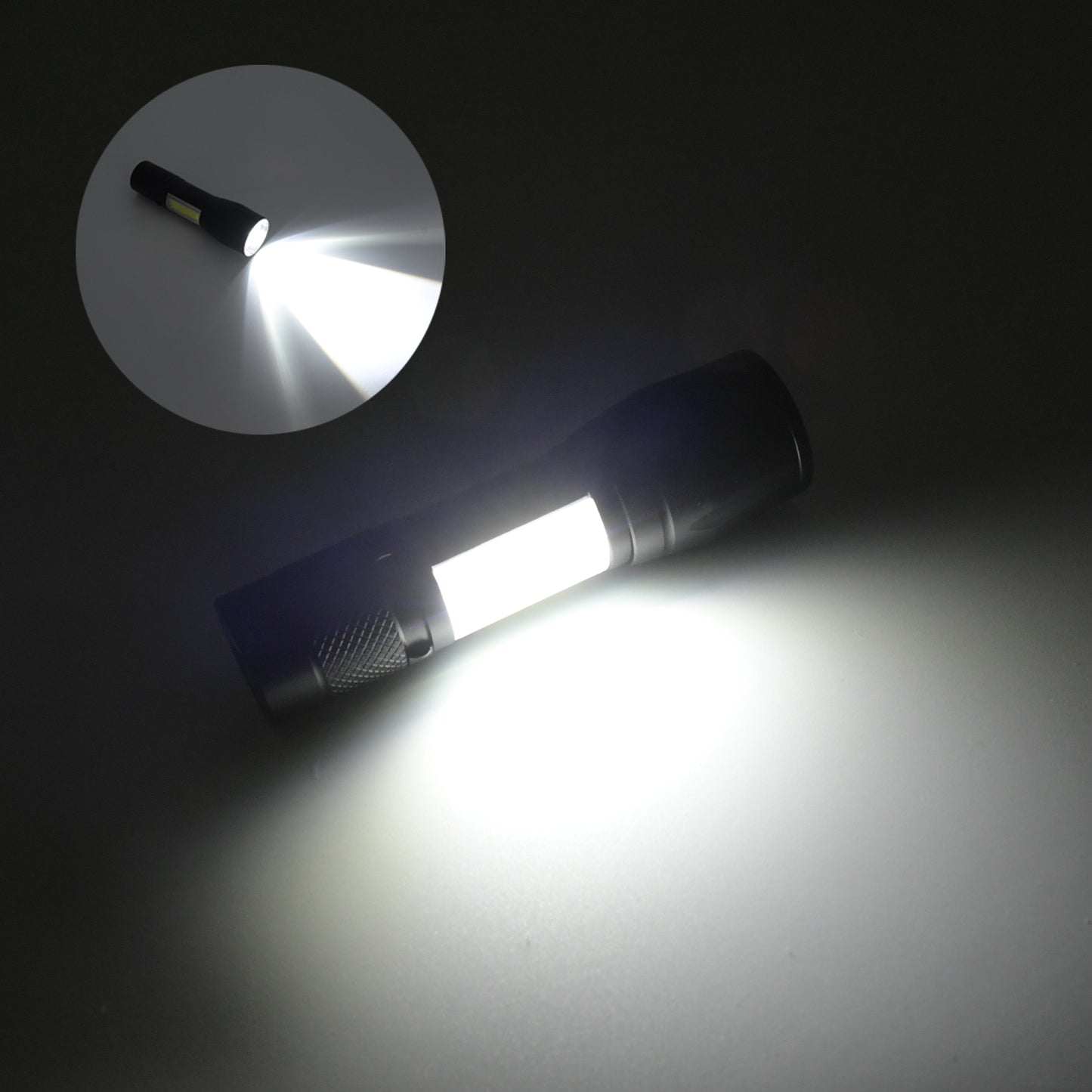 Led Flashlight Rechargeable Usb Mini Torch Ultra Brightest Zoom Flash Light Handheld Pocket Compact Portable Tiny Lamp With Cob Side Lantern High Power Tactical Travel Emergency Flashlights - Happy Price - Image 4