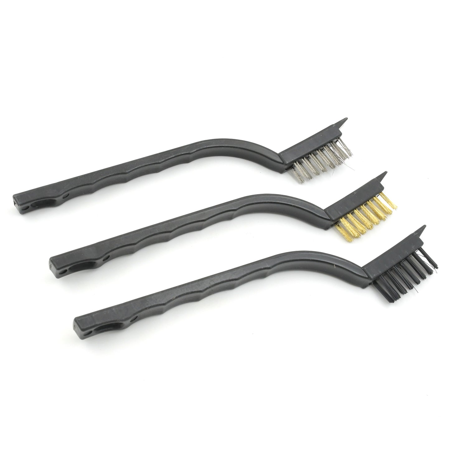 Mini Wire Brush Set Brass Nylon Stainless Steel Bristles Household Cleaning Brush For Gas Stove Smoke Machine Tool Burner Tiles Tap Rust Removal Welding Slag Dirt  Paint Scrubbing (3 Pcs Set) - Happy Price - Image 4