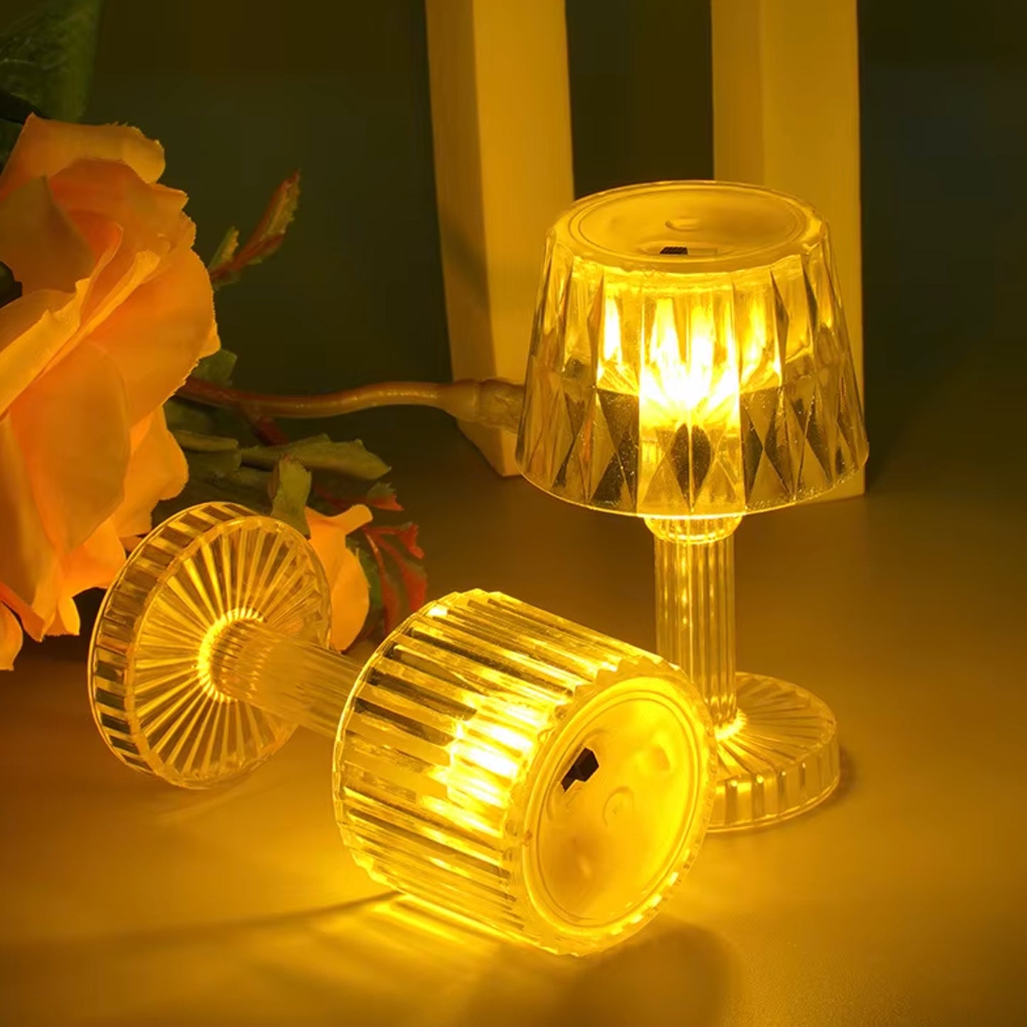 Battery Operated LED Mini Table Lamps - Set of 6, Crystal Effect - Happy Price - Image 3