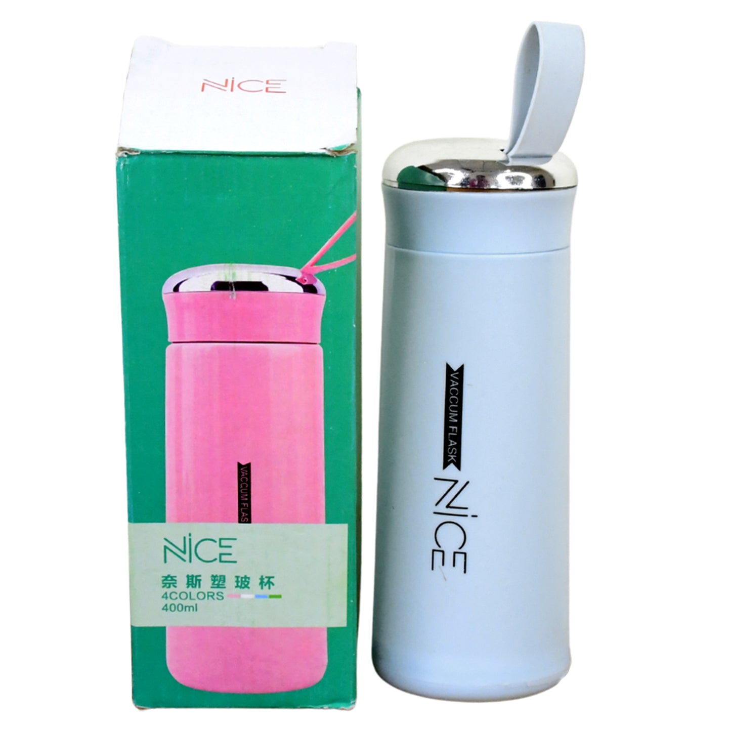 400ml Borosilicate Glass Water Bottle - Leak Proof, Light Blue (1 Pc) - Happy Price - Image 2