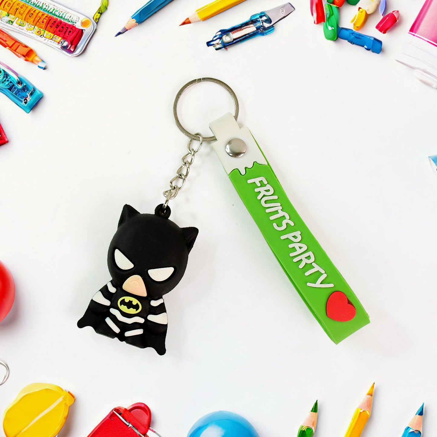 Cute Cartoon Silicone 3d Key Chain With Metal Hook  Strap (Pack Of 1) - Happy Price - Image 2