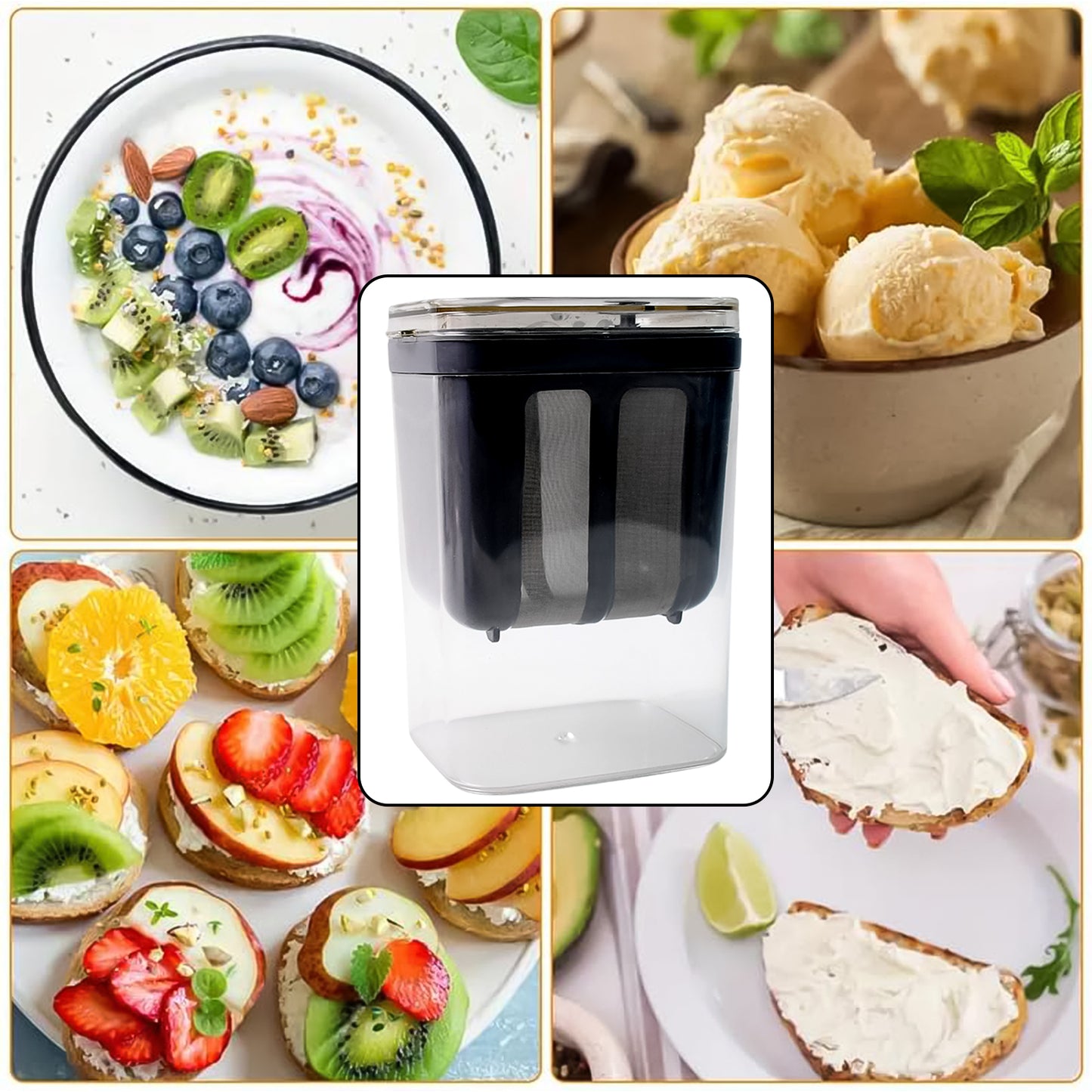 2 In 1 Multifunctional Yogurt Strainer With Storage Container  1100 Ml (1 Set) - Happy Price - Image 6
