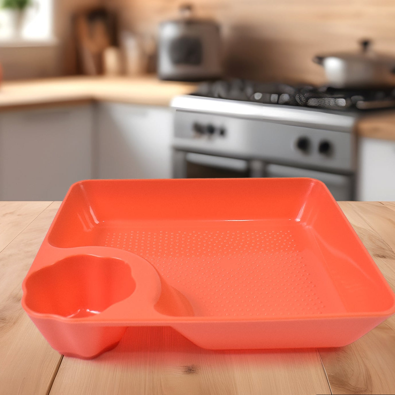 Plastic Plates With Dipping Saucer  Round Dip Part (1 Pc  1816 Cm  1 Pc) - Happy Price - Image 1