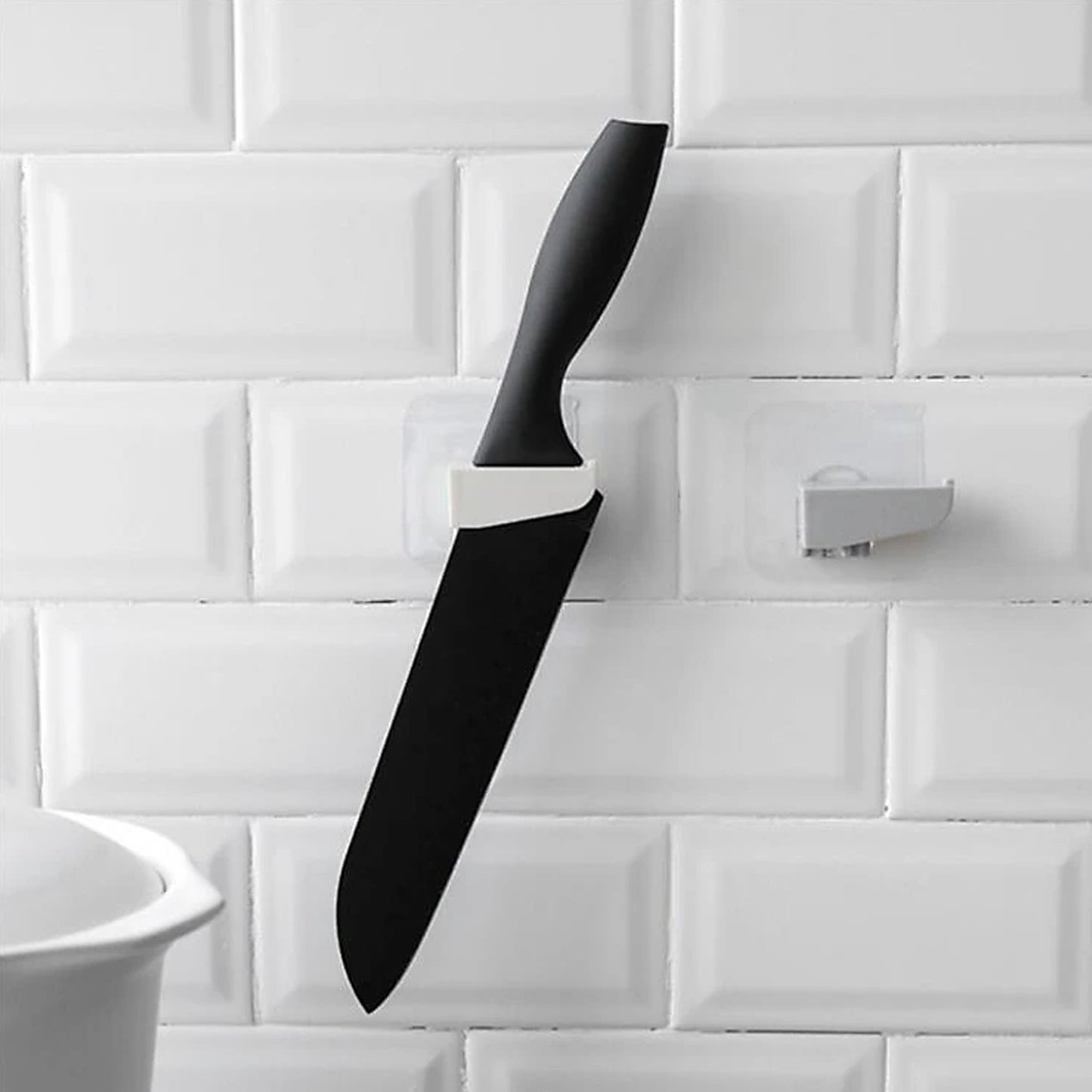 Punch-free Wall Hanging Knife Holder  Stand Knife Holder Kitchen Supplies Tool Holder Insert Knife Shelf Storage Rack (1 Pc ) - Happy Price - Image 2