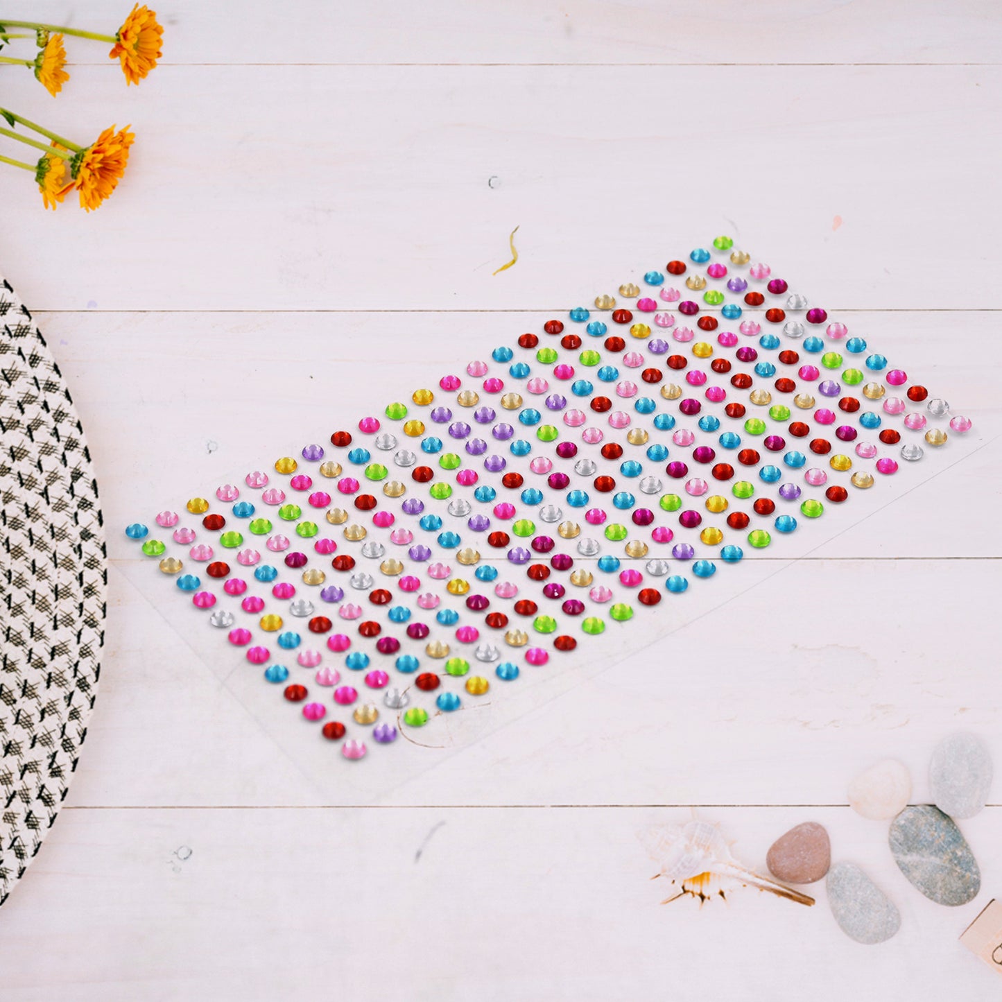 Self-Adhesive Gemstone Stickers - Multi-Shape & Multi-Size Crystal Embellishments for Crafts
