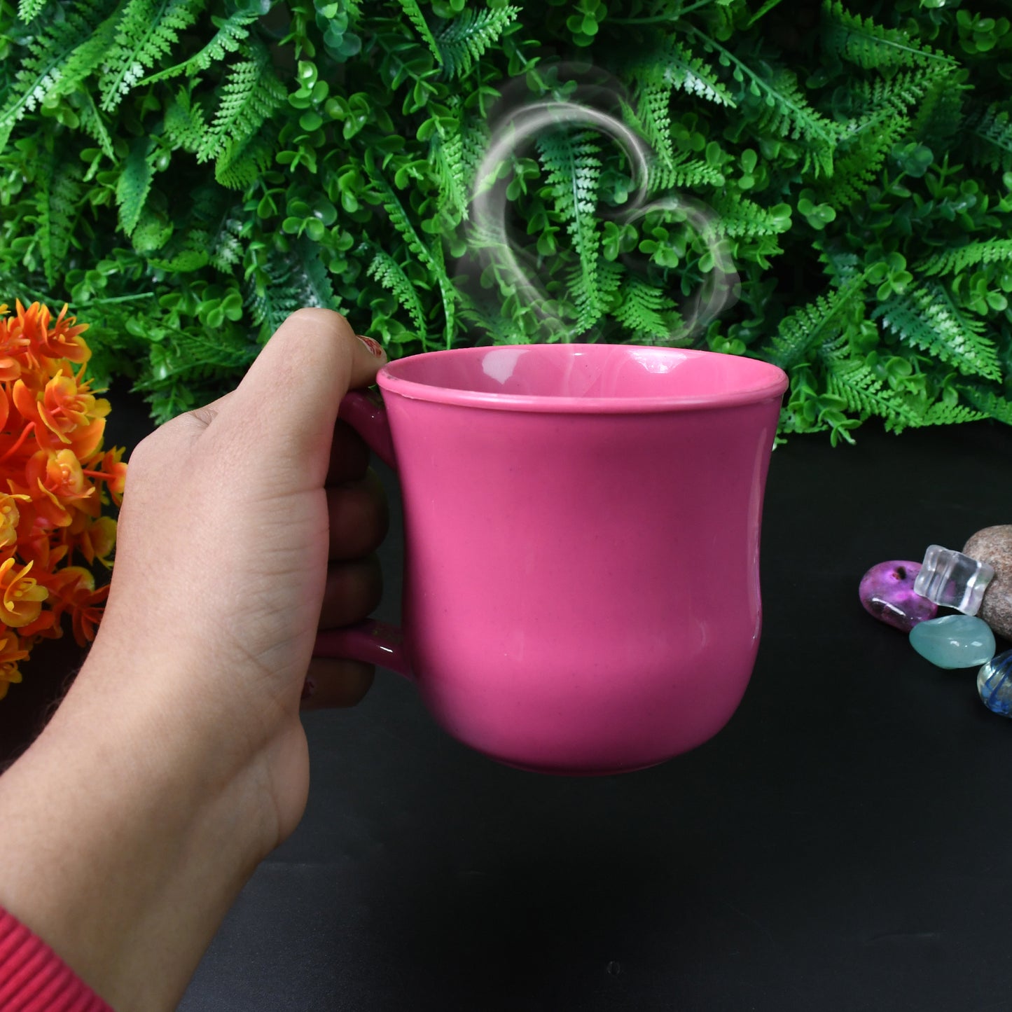 Premium Plastic Coffee  Tea Cups  Mug With Handle (1 Pc  Loose  Mix Color) - Happy Price - Image 5
