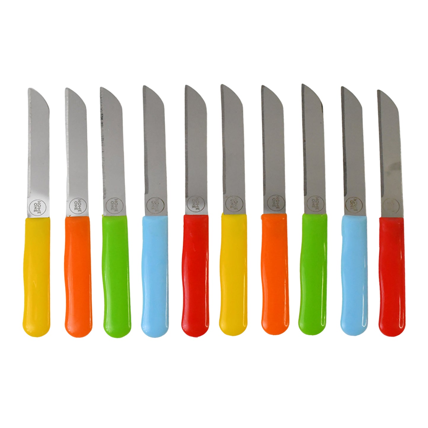 10 Pc Stainless Steel Plain Edge Kitchen Knife Set with Plastic Handles